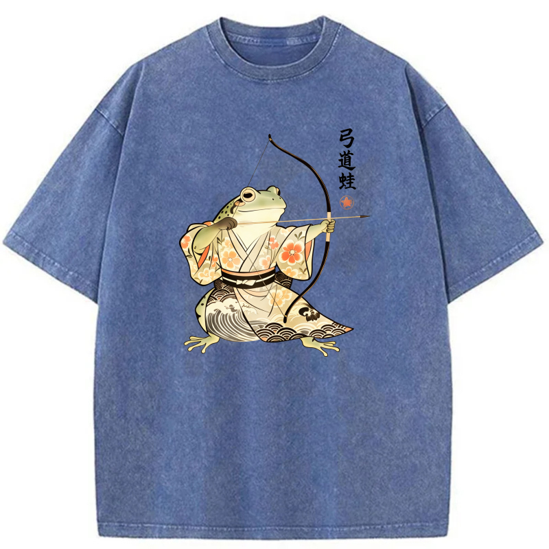 Frog Archer In Traditional Japanese Attire tshirt 100% cotton