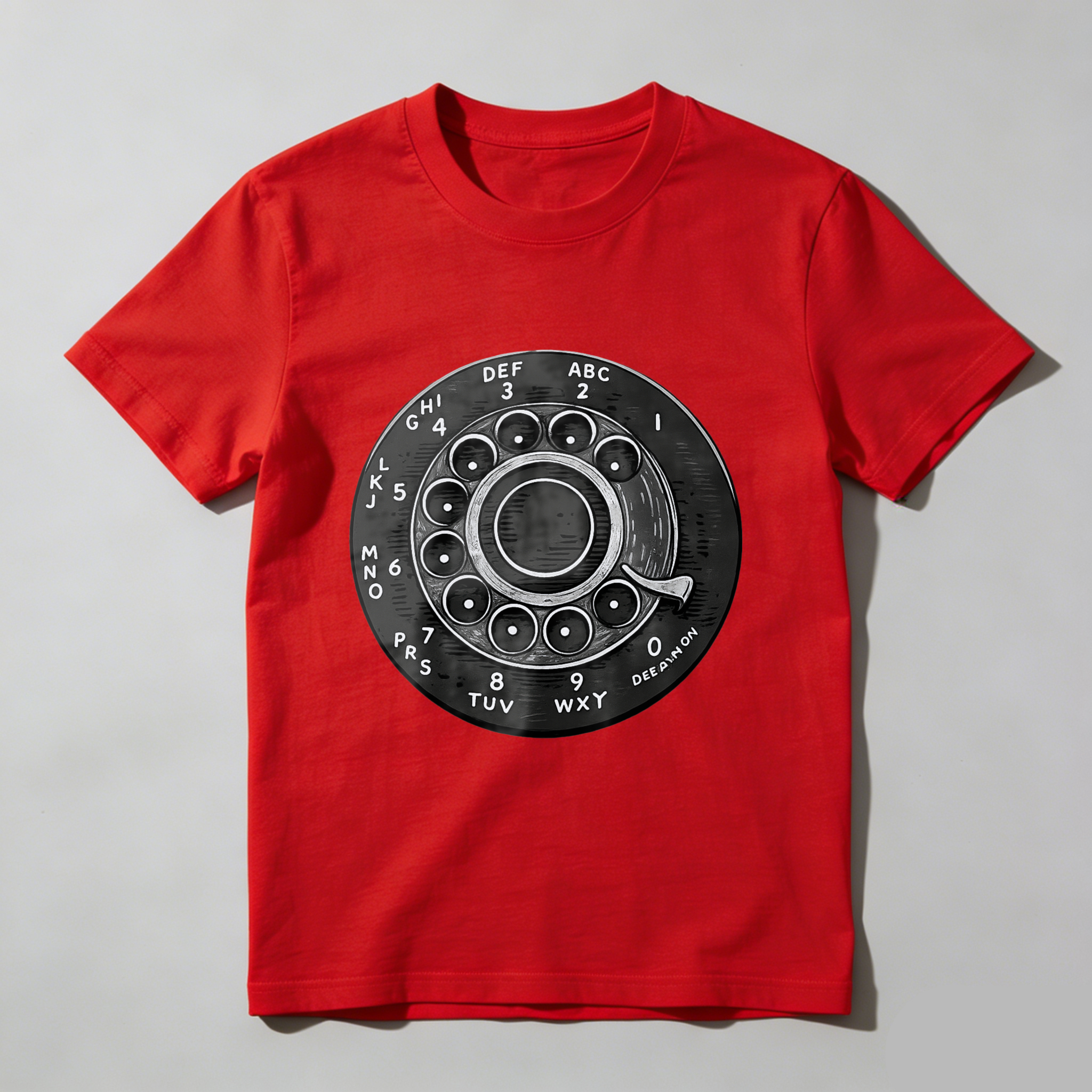 Retro Rotary Dial Phone T-Shirt Vintage Telephone Design Made In Usa Black Unisex Shirt