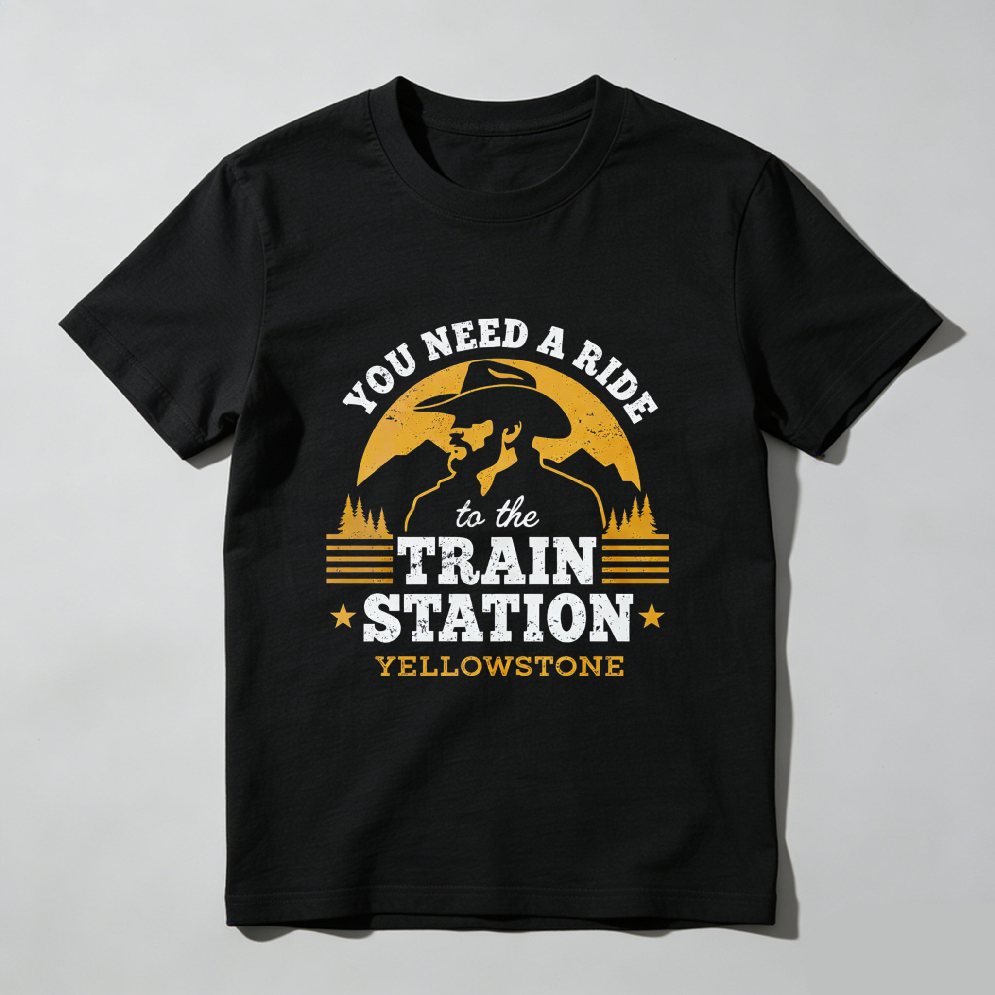TEECURENT You Need A Ride To The Train Station Yellowstone T Shirt