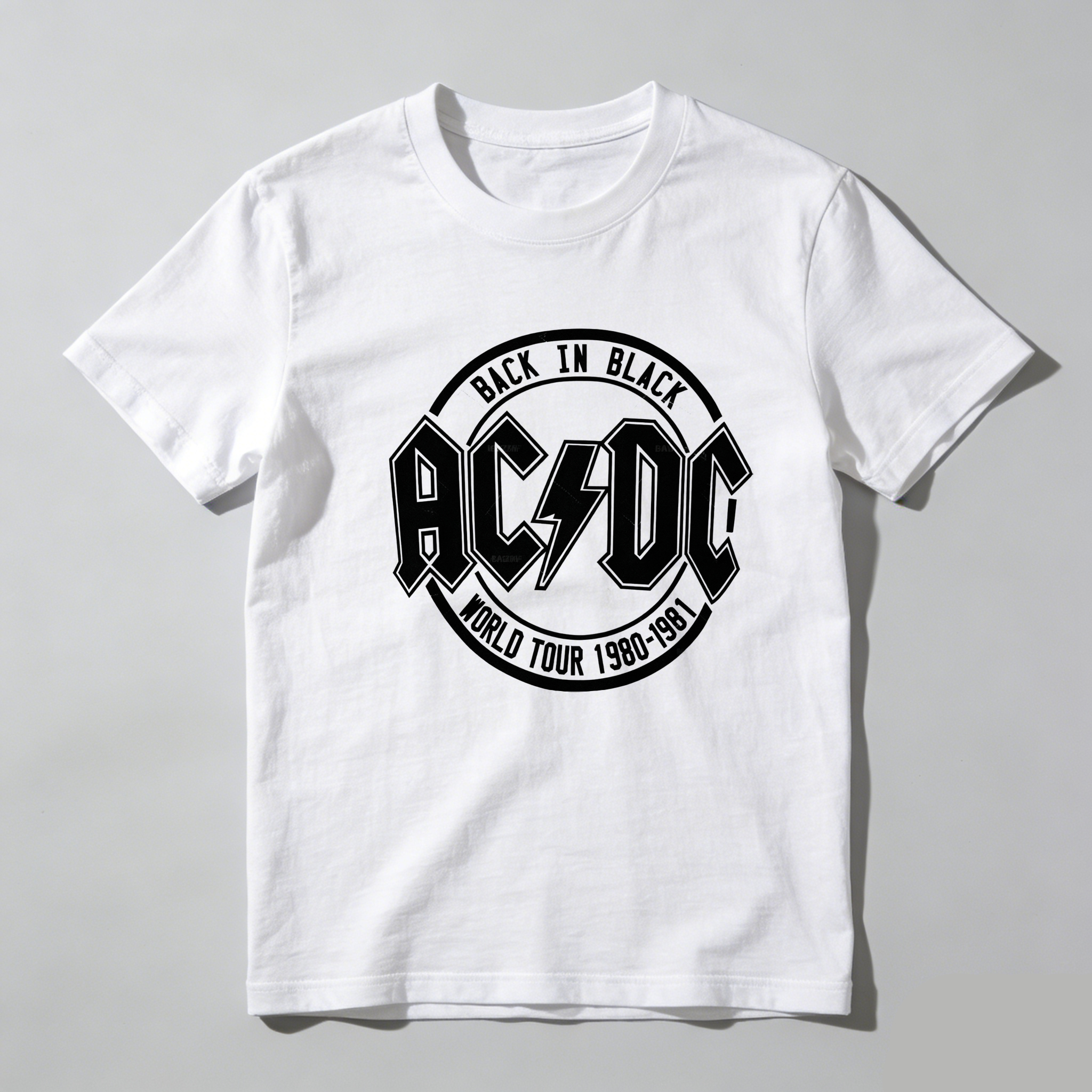 TEECURENT Back In Black Ac Dc World Tour 1980 1981 Pure Cotton Short Sleeve T Shirt-TeeCurent