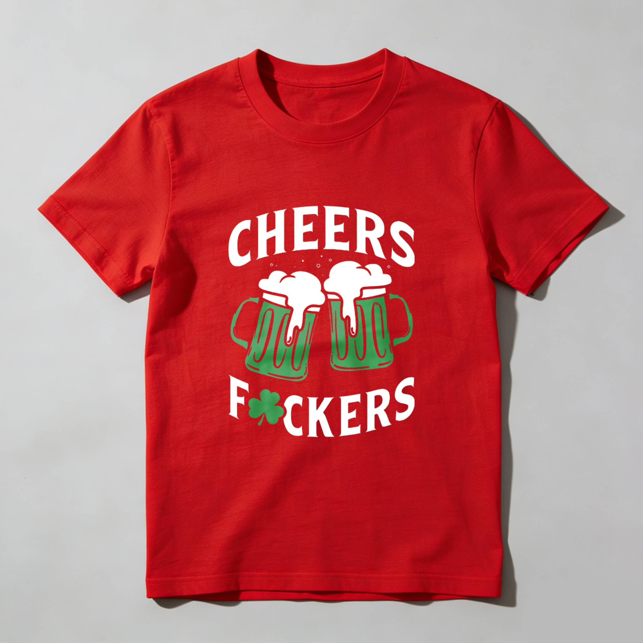 TEECURENT Cheers Beer Mugs Clover Fockers tshirt 100% cotton