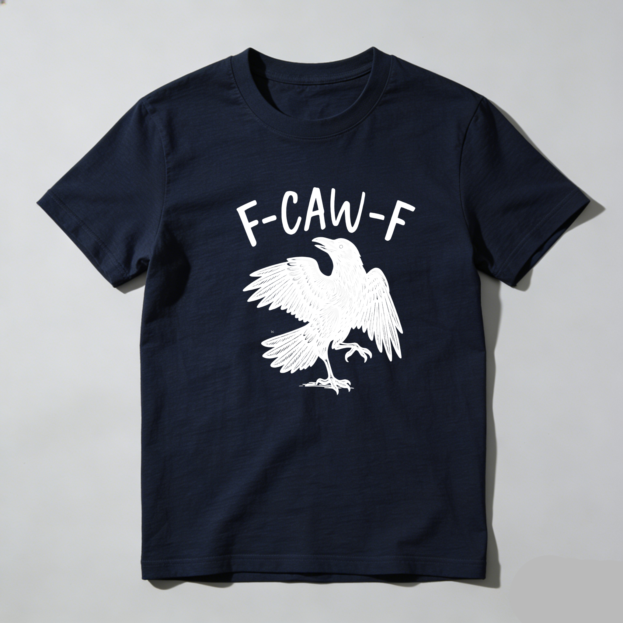 TEECURENT F Caw F Bird Graphic Pure Cotton Short Sleeve T Shirt-TeeCurent