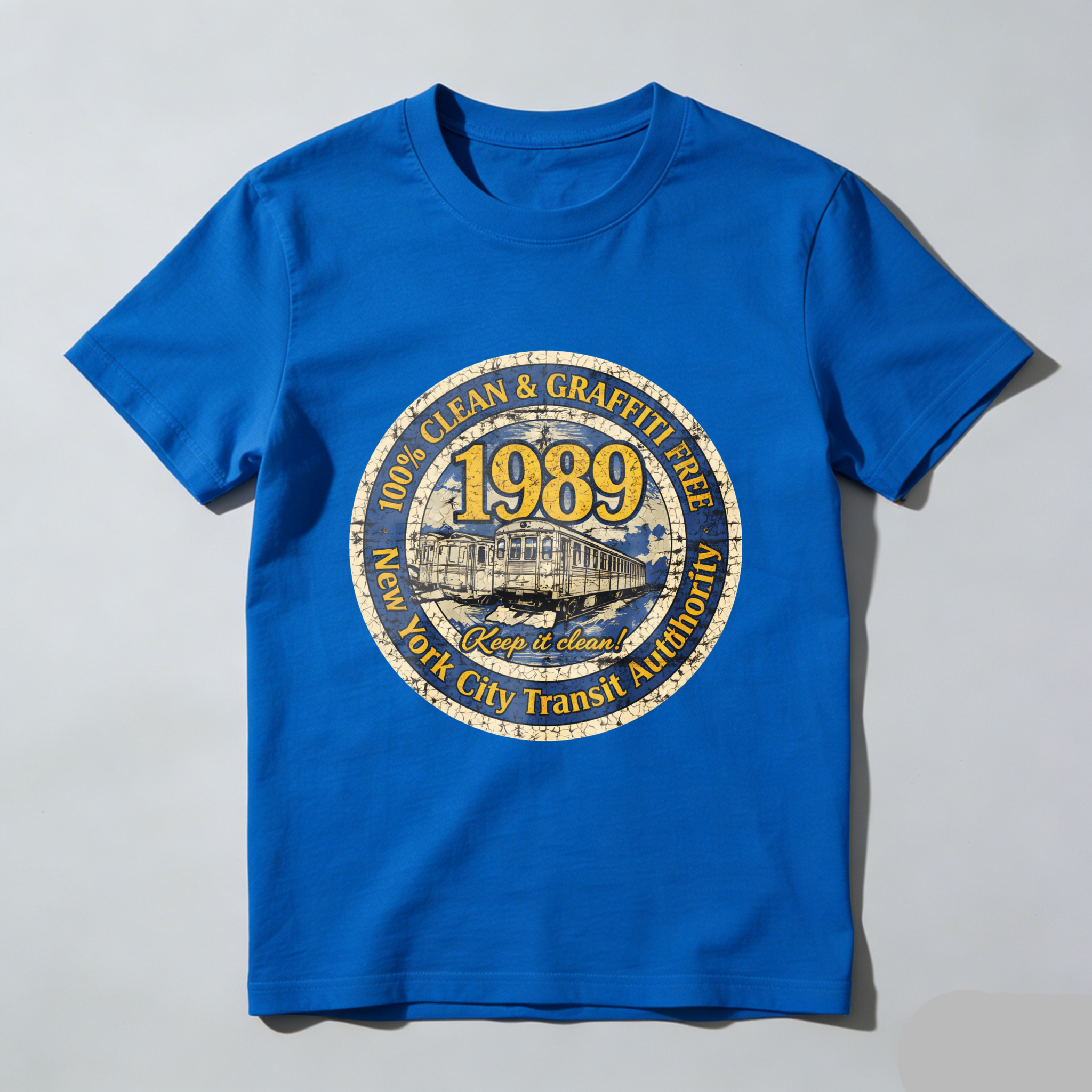 New York City Transit Authority 1989 Clean And Graffiti Free Subway Train T-Shirt