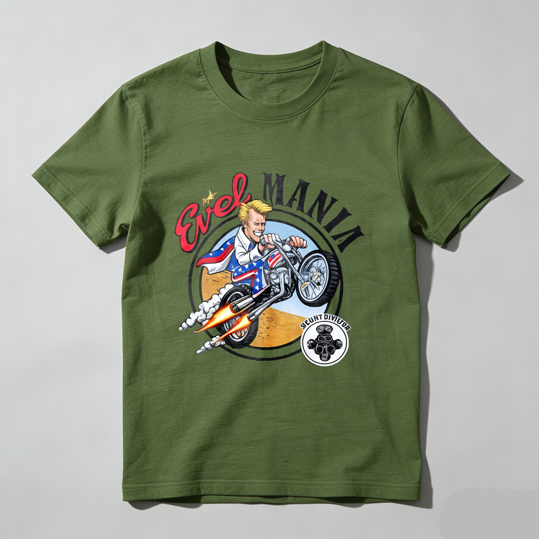Evel Knievel Stunt Motorcycle Rider Graphic T-Shirt Made In Usa