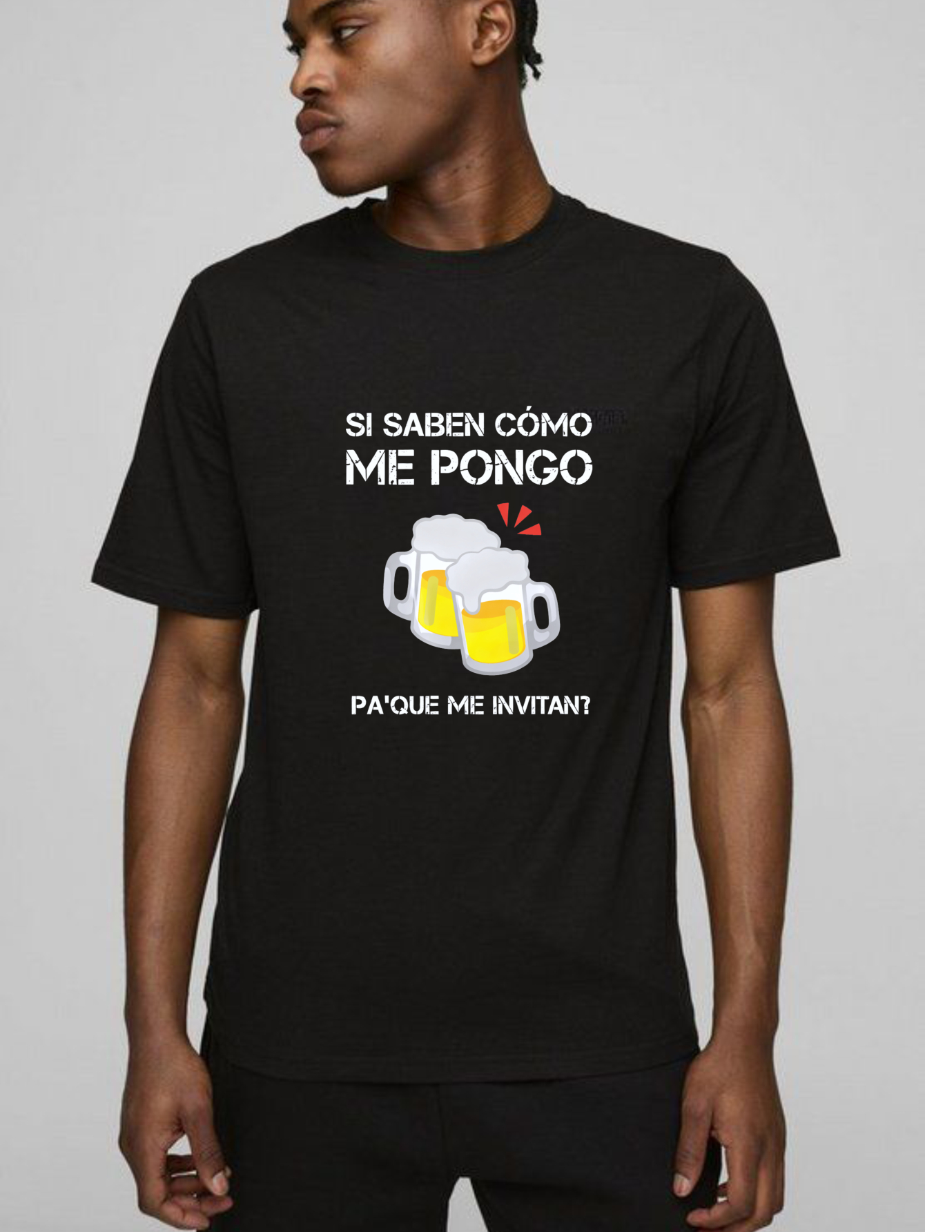 TEECURENT Si Saben Como Me Pongo Pa Que Me Invitan Beer T-Shirt Funny Spanish Saying Party Shirt-TeeCurent