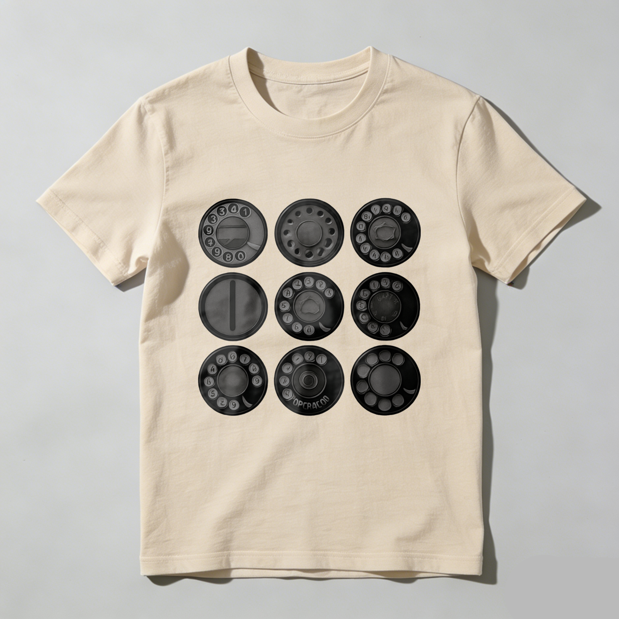 Made In Usa Black T Shirt With Nine White Circles Graphic Design Minimalist Style Unisex Casual Wear