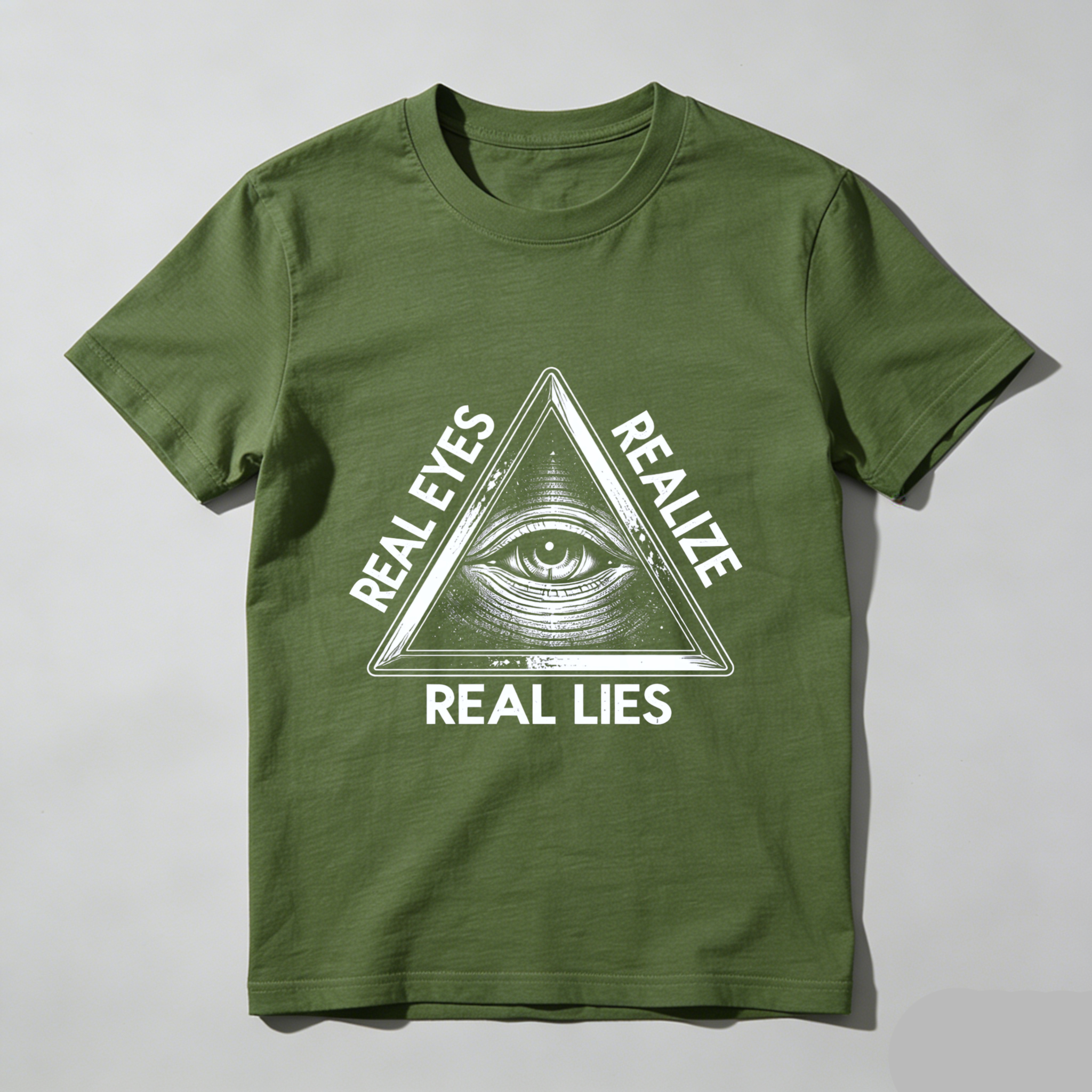 TEECURENT  Real Eyes Realize Real Lies Pyramid Eye Symbol(6) TEECURENT