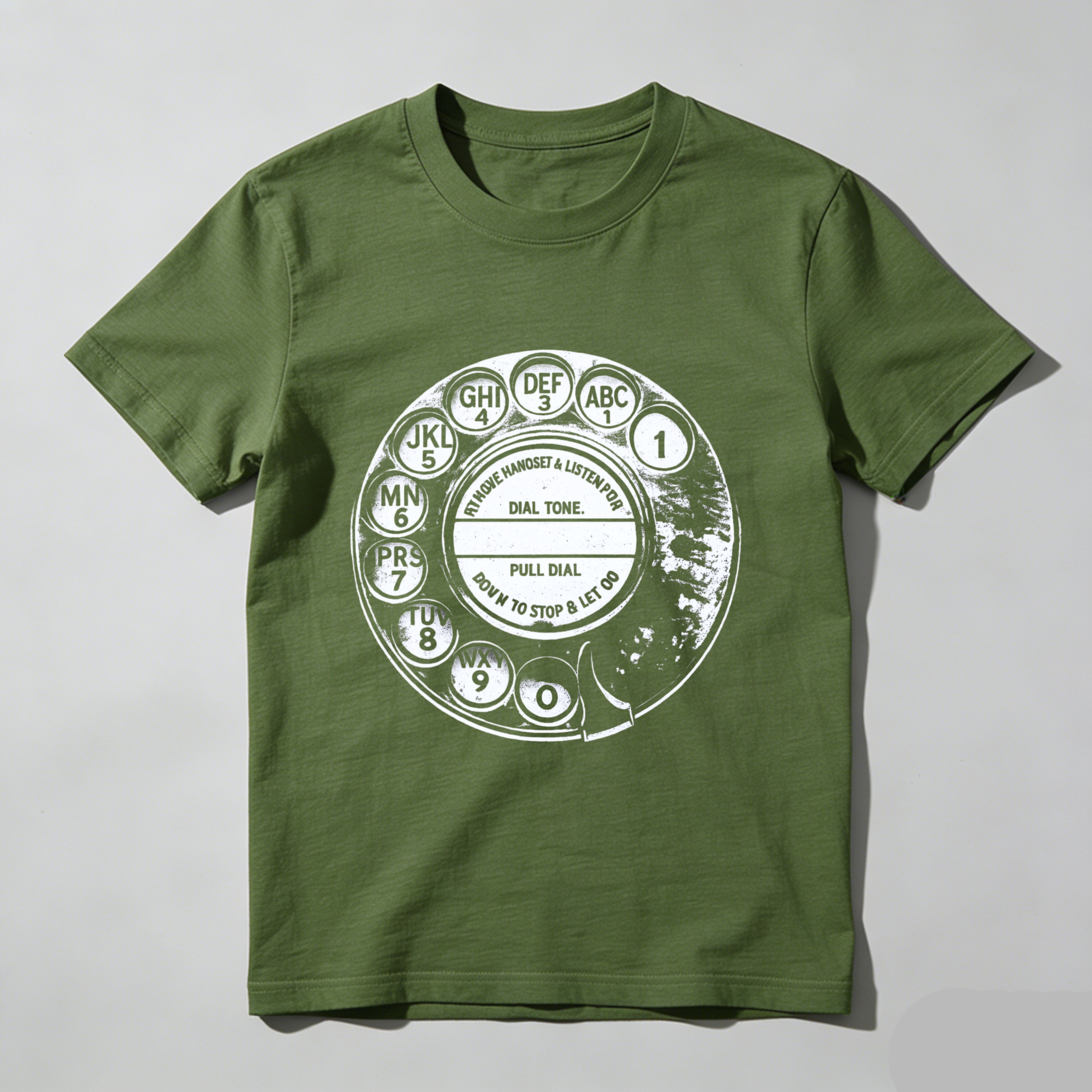 Vintage Rotary Phone Dial Design T-Shirt Made In Usa Classic Retro Telephone Graphic Unisex Black Shirt