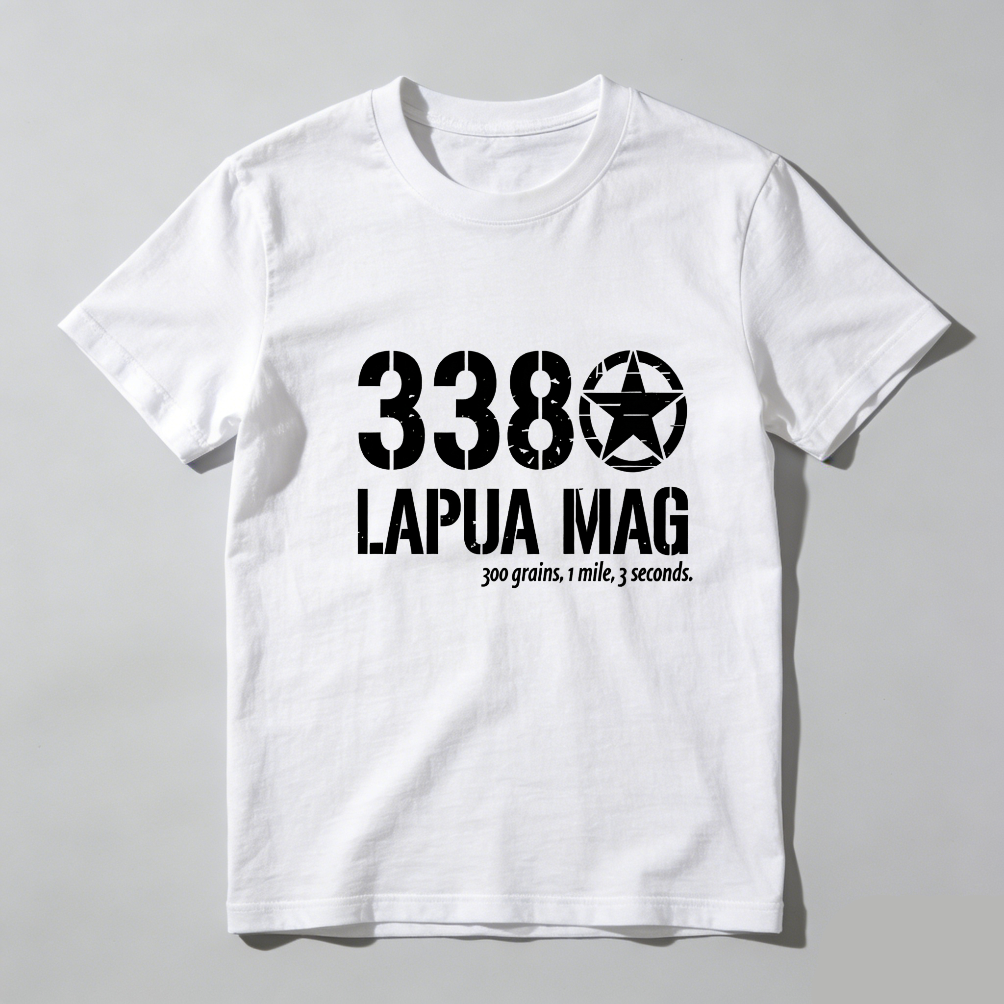 TEECURENT 338 Lapua Mag Bullet Design Pure Cotton Short Sleeve T Shirt-TeeCurent