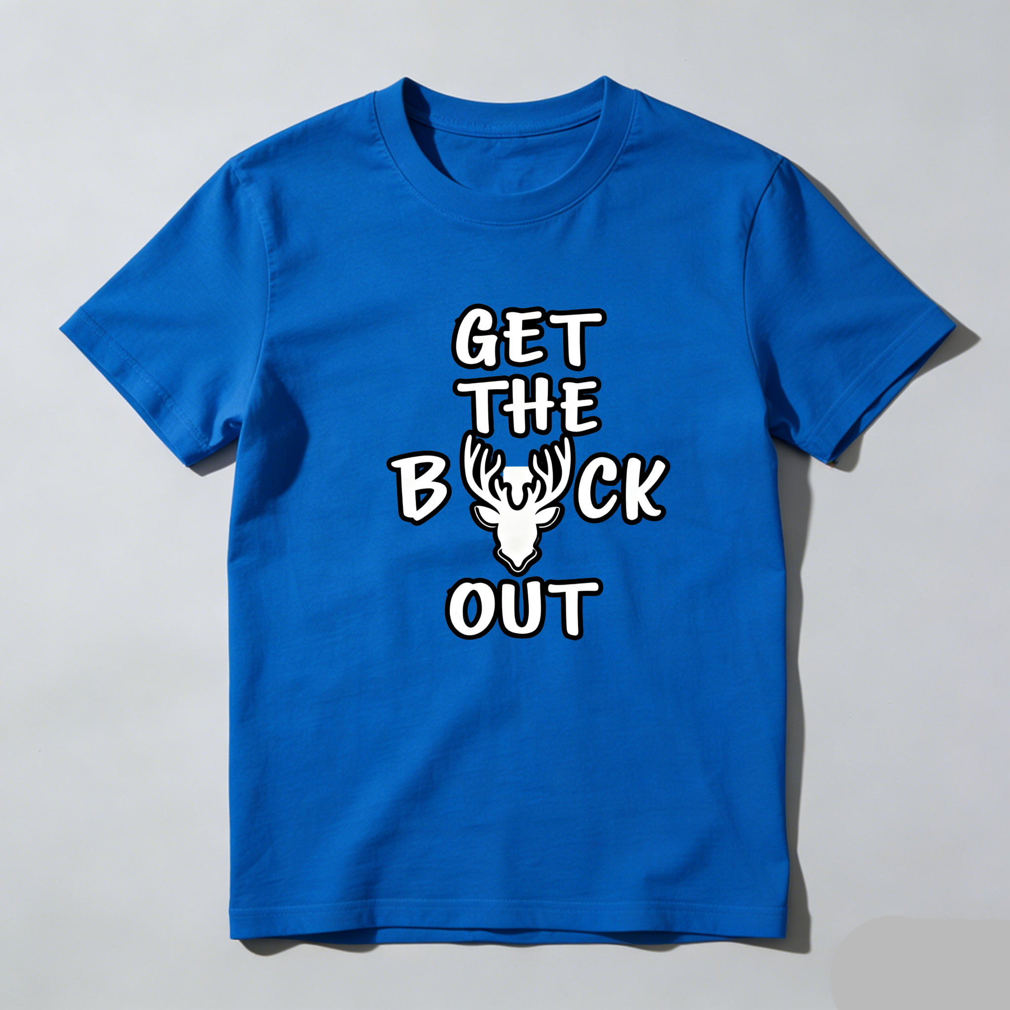 TEECURENT Get The Buck Out Pure Cotton Short Sleeve T Shirt-TeeCurent