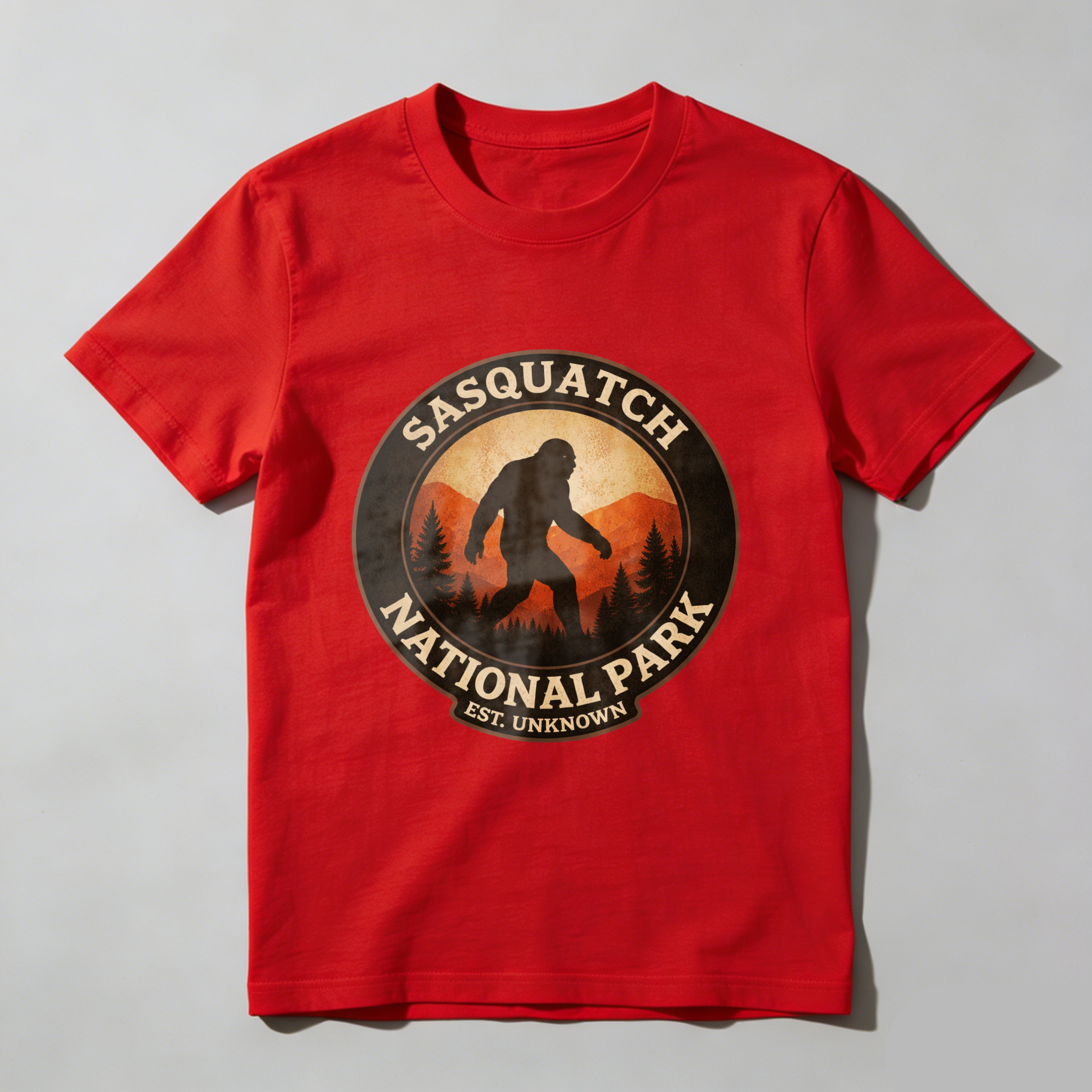 TEECURENT Sasquatch National Park T-Shirt Bigfoot Legend Outdoor Adventure Graphic Tee Unisex Casual Shirt