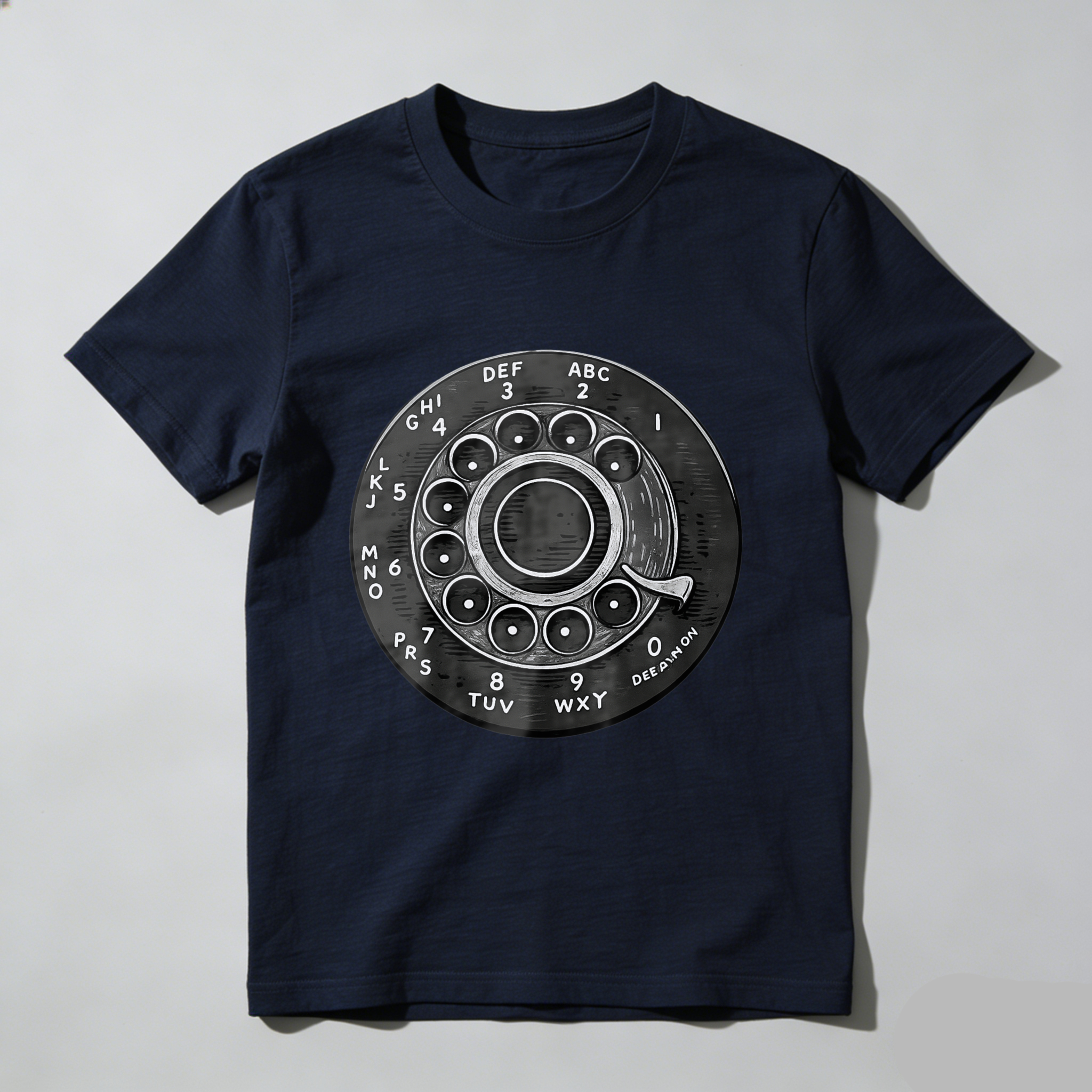 Retro Rotary Dial Phone T-Shirt Vintage Telephone Design Made In Usa Black Unisex Shirt