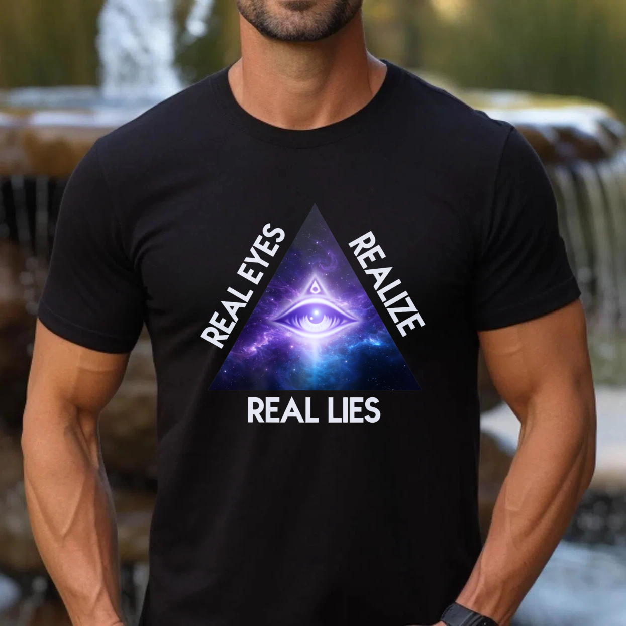 TEECURENT  Real Eyes Realize Real Lies Pyramid Eye Galaxy TEECURENT