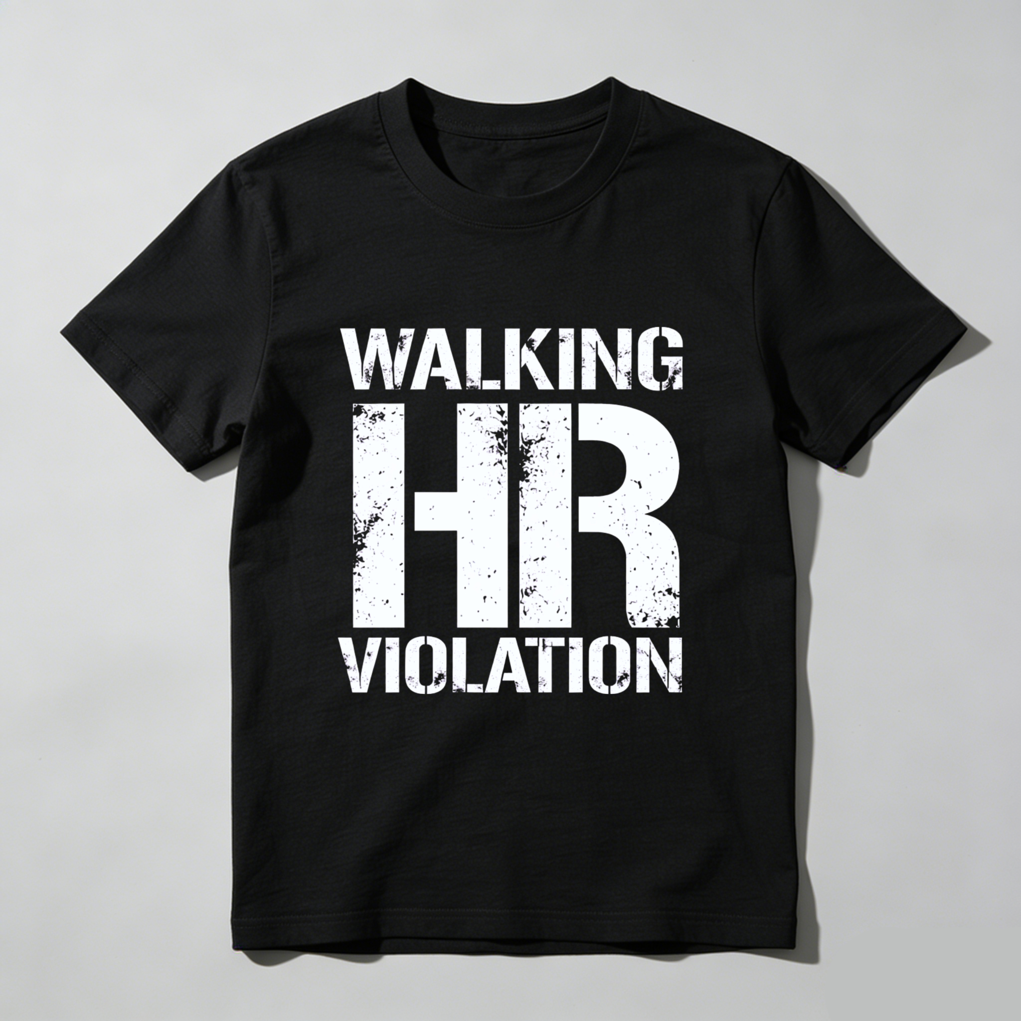 TEECURENT Walking Hr Violation T Shirt Humor Gift For Workplace Jokes Office Fun Wear WOMEN