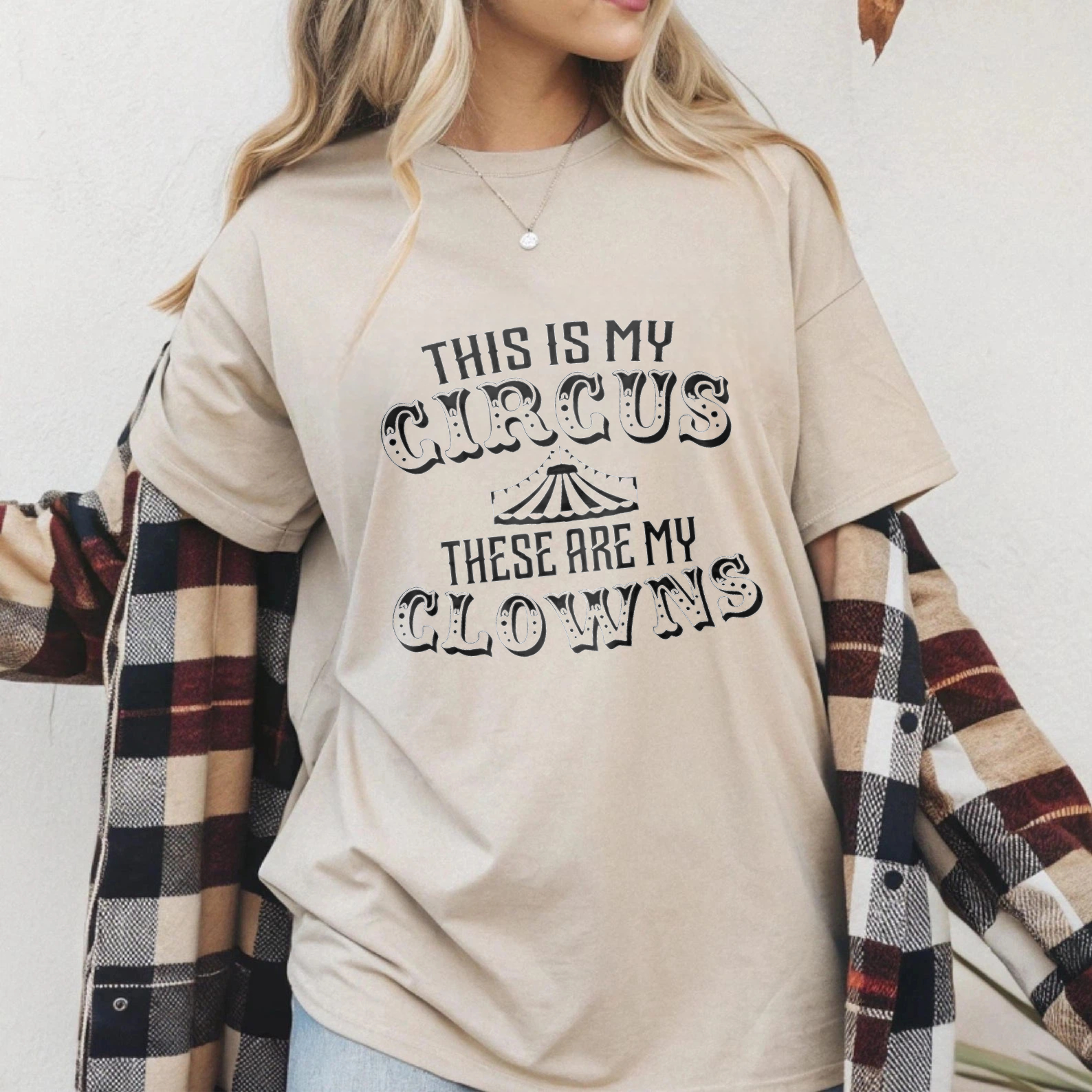 TEECURENT This Is My Circus These Are My Clowns T-Shirt Funny Family Quote Shirt For Parents And Siblings Cute Gift Idea For Mom Dad Or Grandparent WOMEN