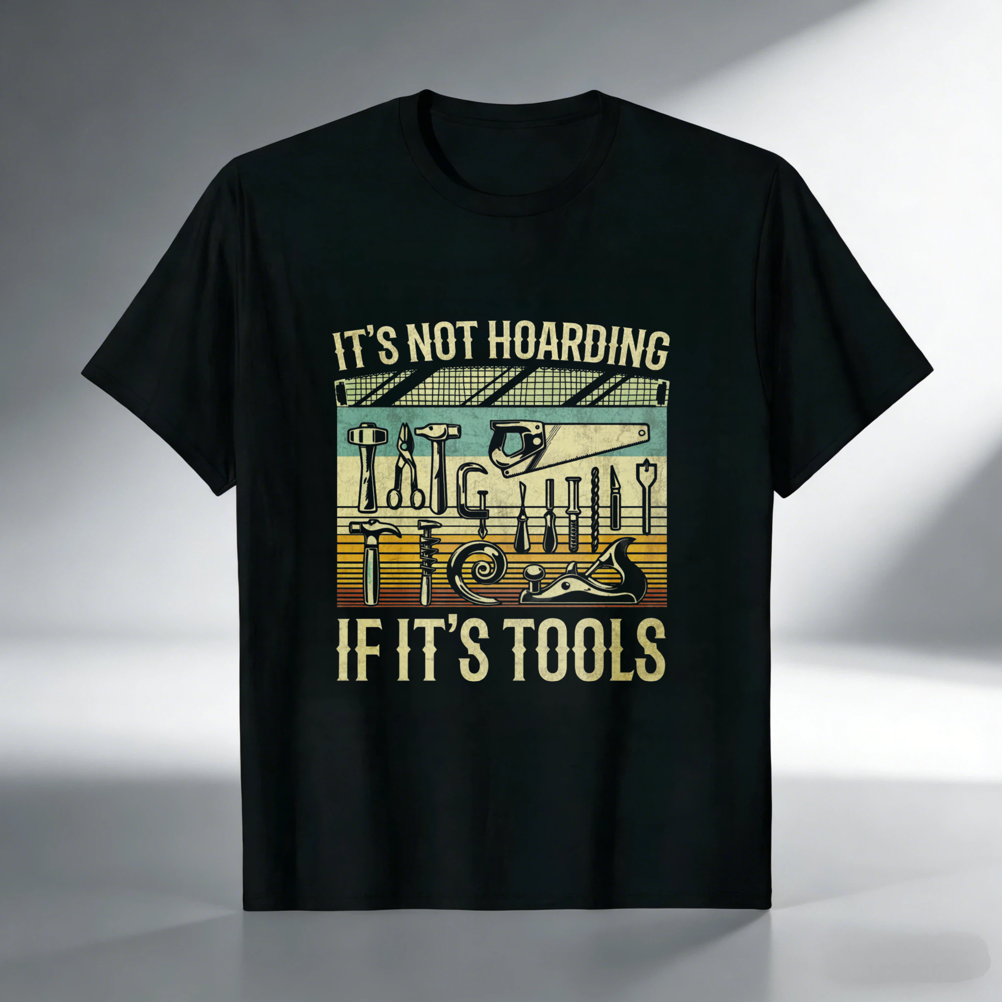 Its Not Hoarding If Its Tools Vintage Workshop T-Shirt With Tool Design For Mechanics And DIY Enthusiasts