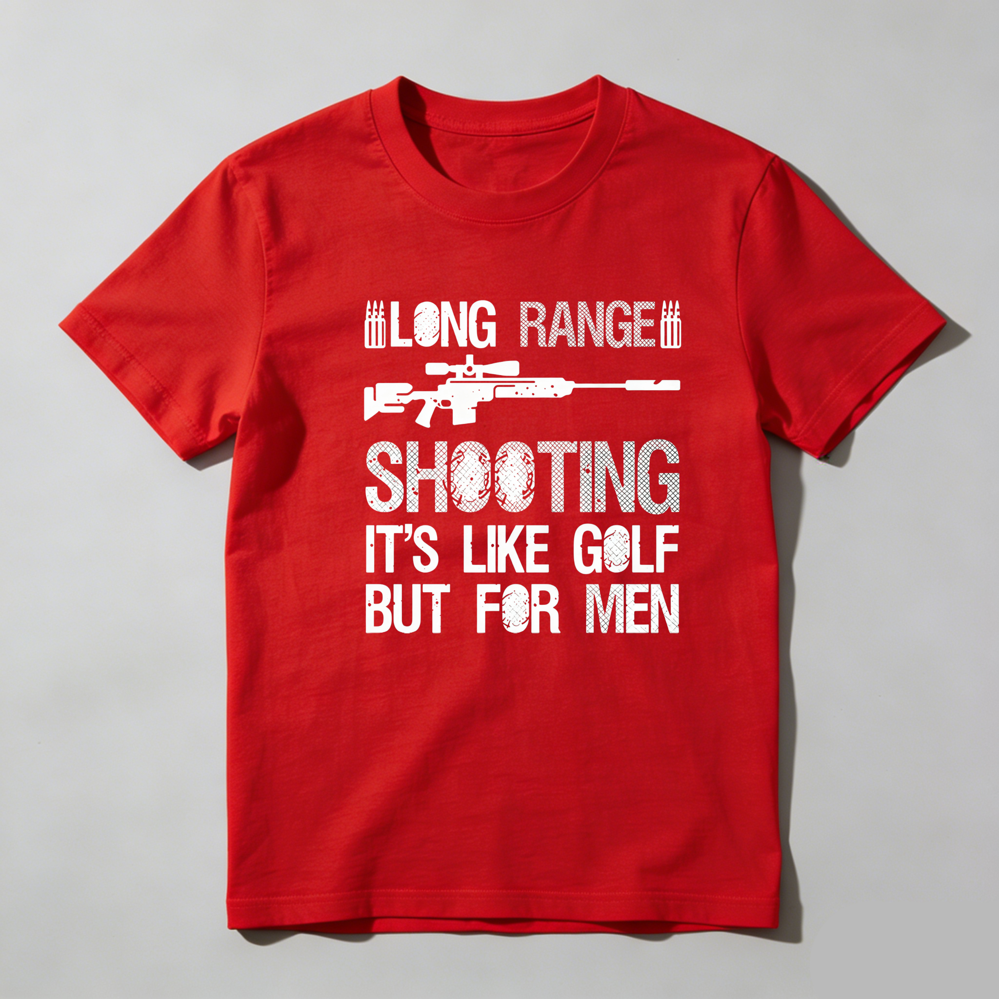 TEECURENT Long Range Shooting It's Like Golf But For Men Pure Cotton Short Sleeve T Shirt-TeeCurent