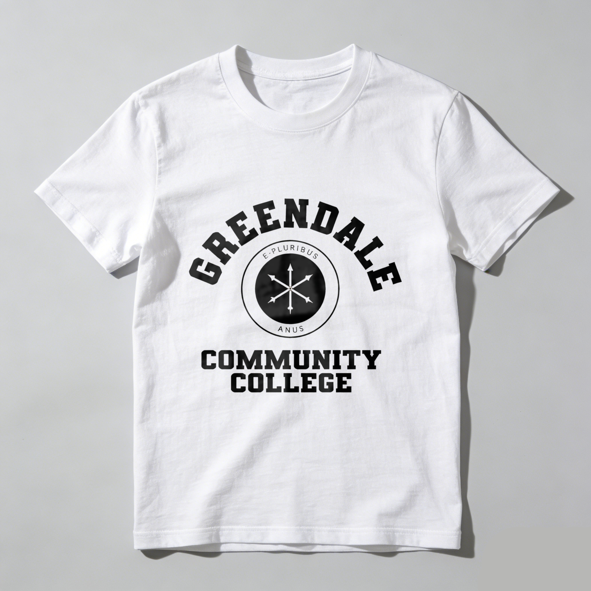 TEECURENT Greendale Community College T Shirt Black Unisex Cotton Graphic Tee School Spirit Apparel For Men Women Students
