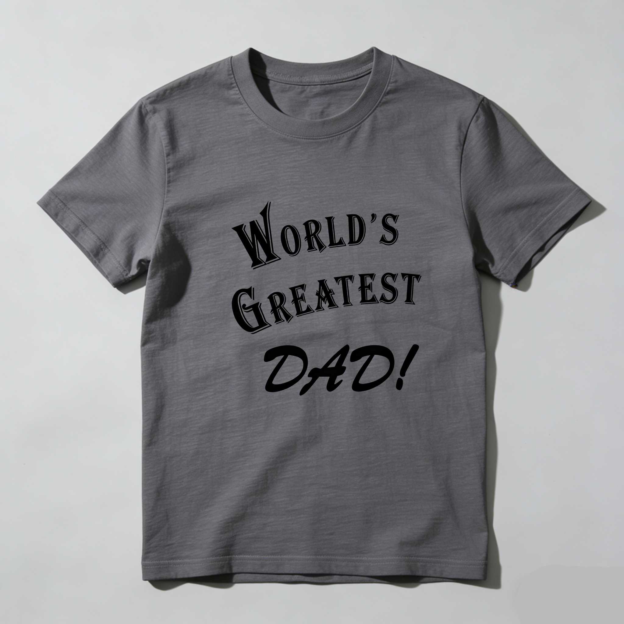 TEECURENT Worlds Greatest Dad Pure Cotton Short Sleeve T Shirt-TeeCurent