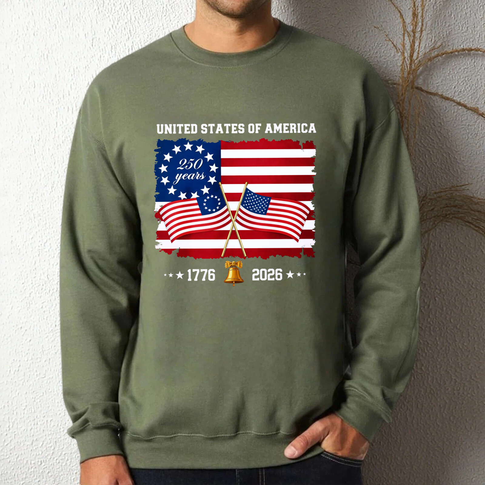 United States Of America 250 Years 1776 2026 Independence Day Flag Sweatshirt
