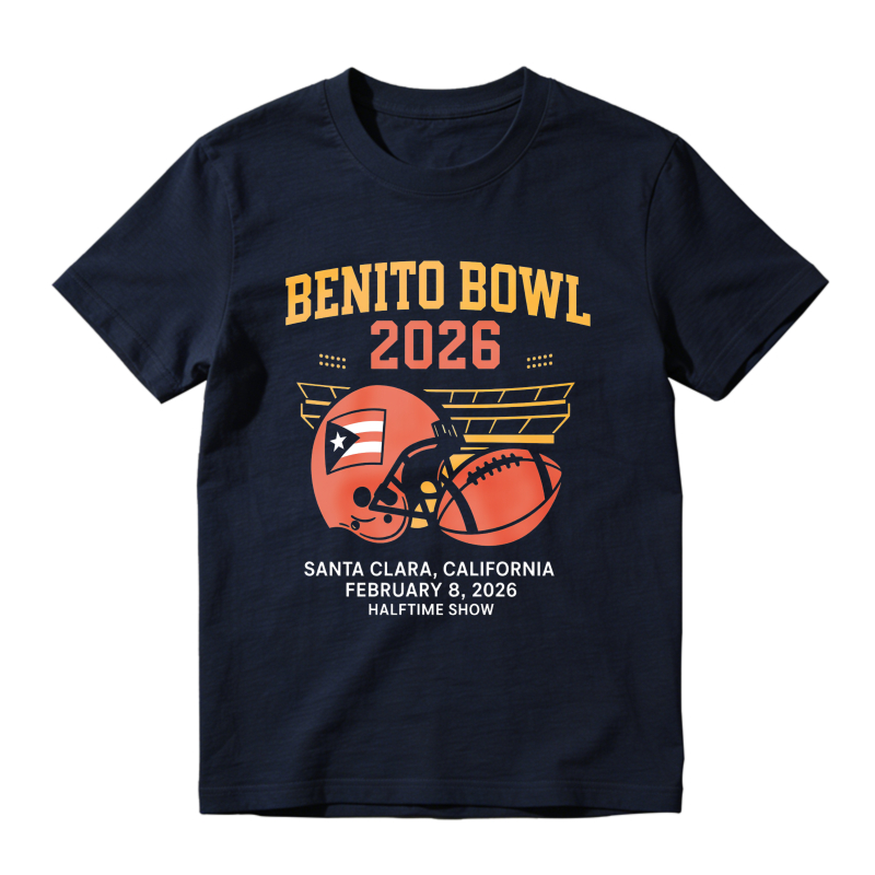 Benito Bowl 2026 Football Helmet And Ball Design Santa Clara California February 8 2026 Halftime Show Unisex Classic T-shirt