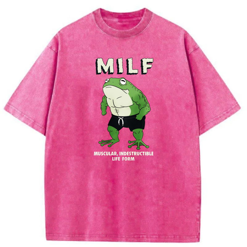 Muscular Indestructible Life Form Frog Design tshirt 100% cotton