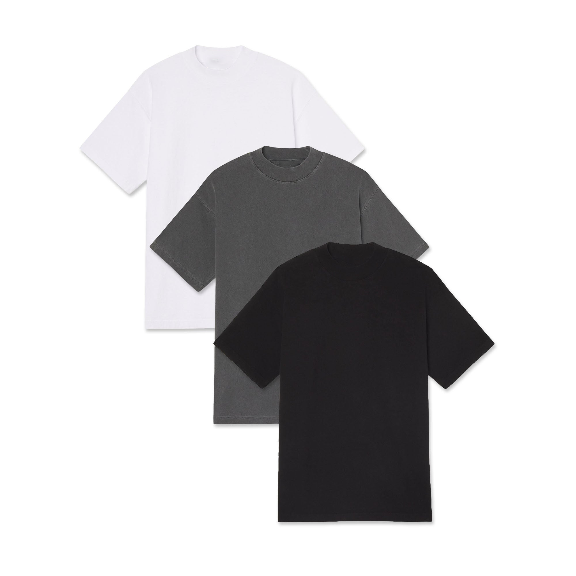 MENS MOCK NECK TEE 3 PACK