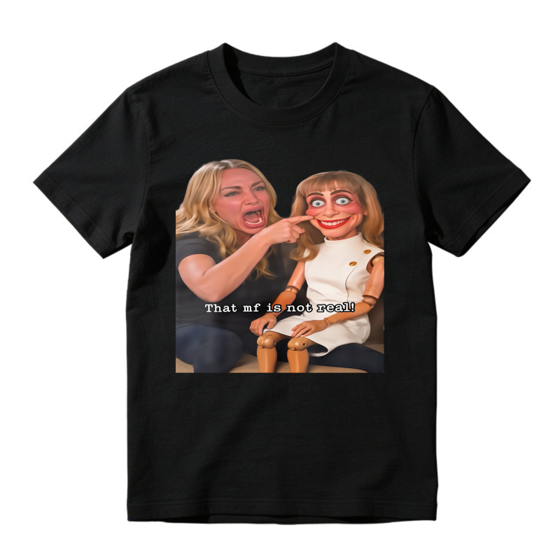 Unisex Whimsical Puppet Character Funny Graphic Casual Short Sleeve Tee
