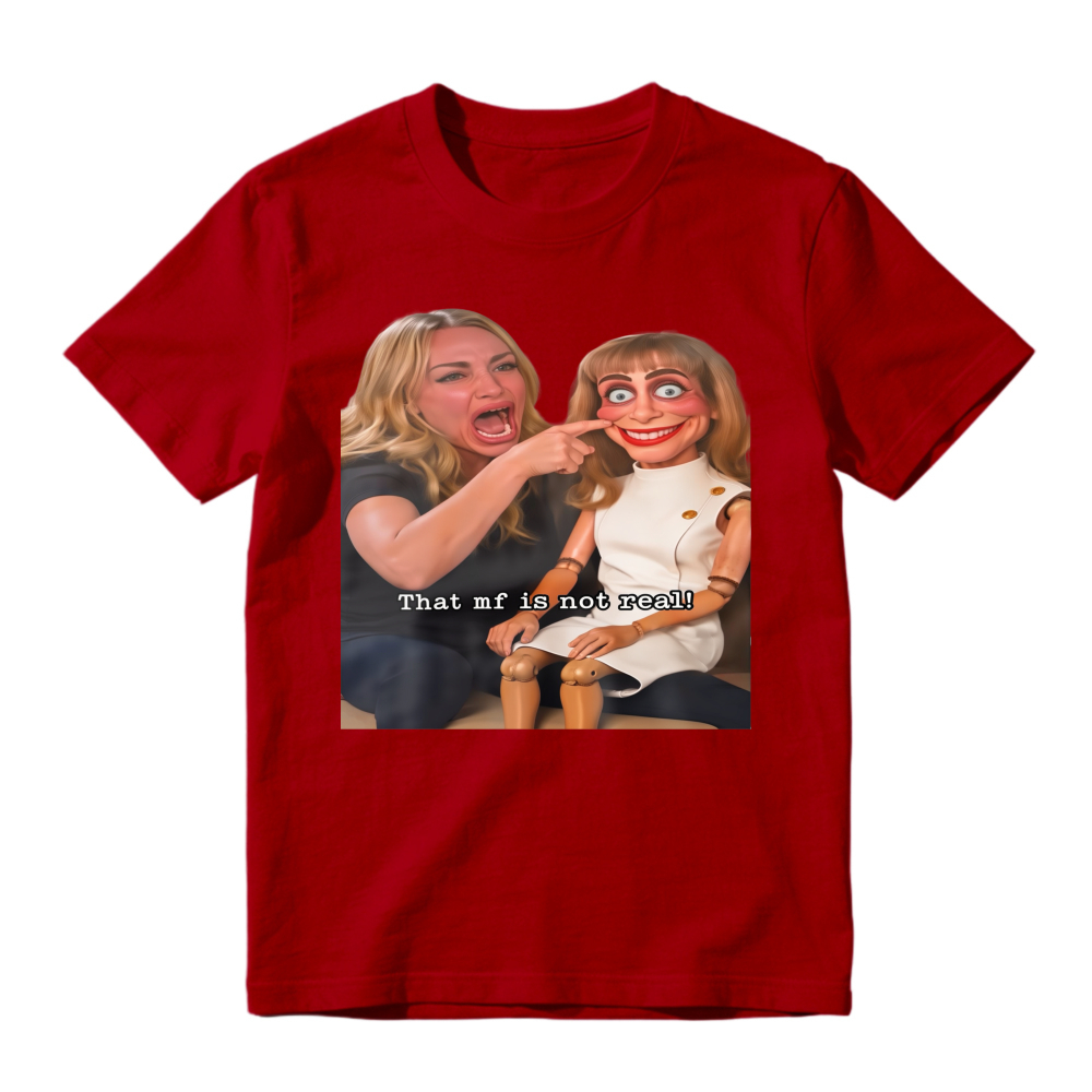 Unisex Whimsical Puppet Character Funny Graphic Casual Short Sleeve Tee