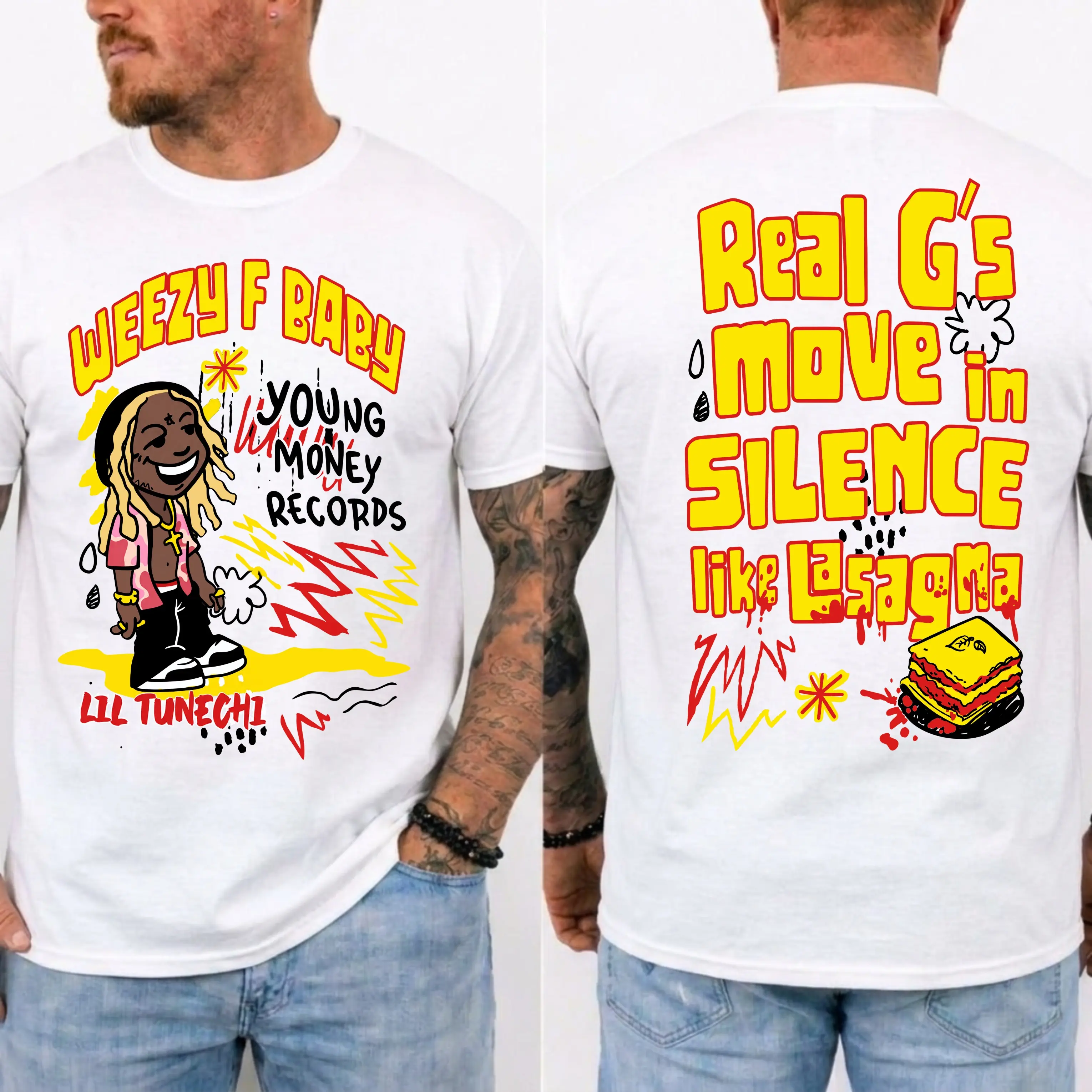 Real G's Move In Silence Like Lasagna Shirt, Young Money Records T-Shirt, Gifts For Rap Fans