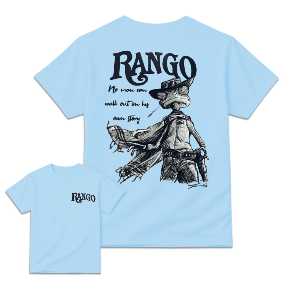 Rango Western Philosophy Back Print T-Shirt – No Man Can Walk Out On His Own Story