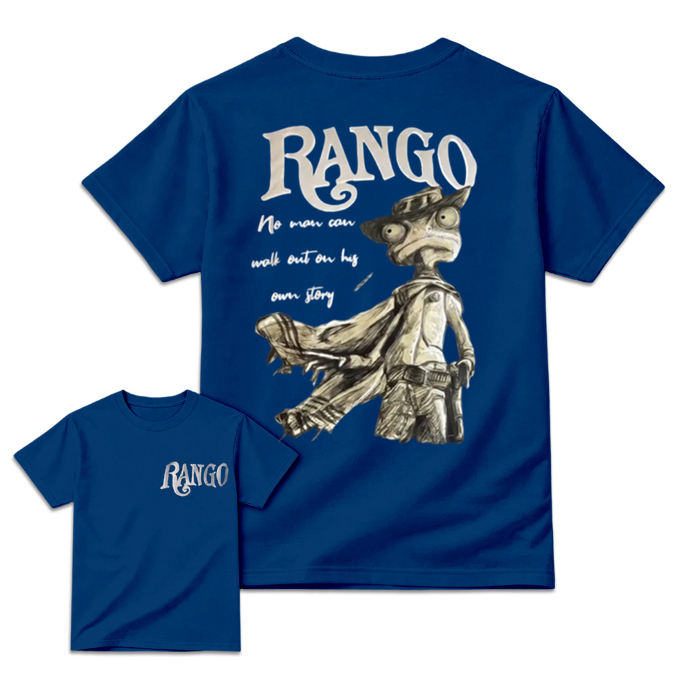 Rango Western Philosophy Back Print T-Shirt – No Man Can Walk Out On His Own Story