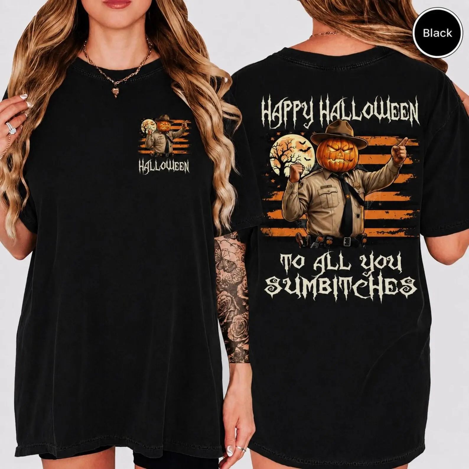 Happy Halloween to All You Sumbitches Pumpkin Halloween Tee
