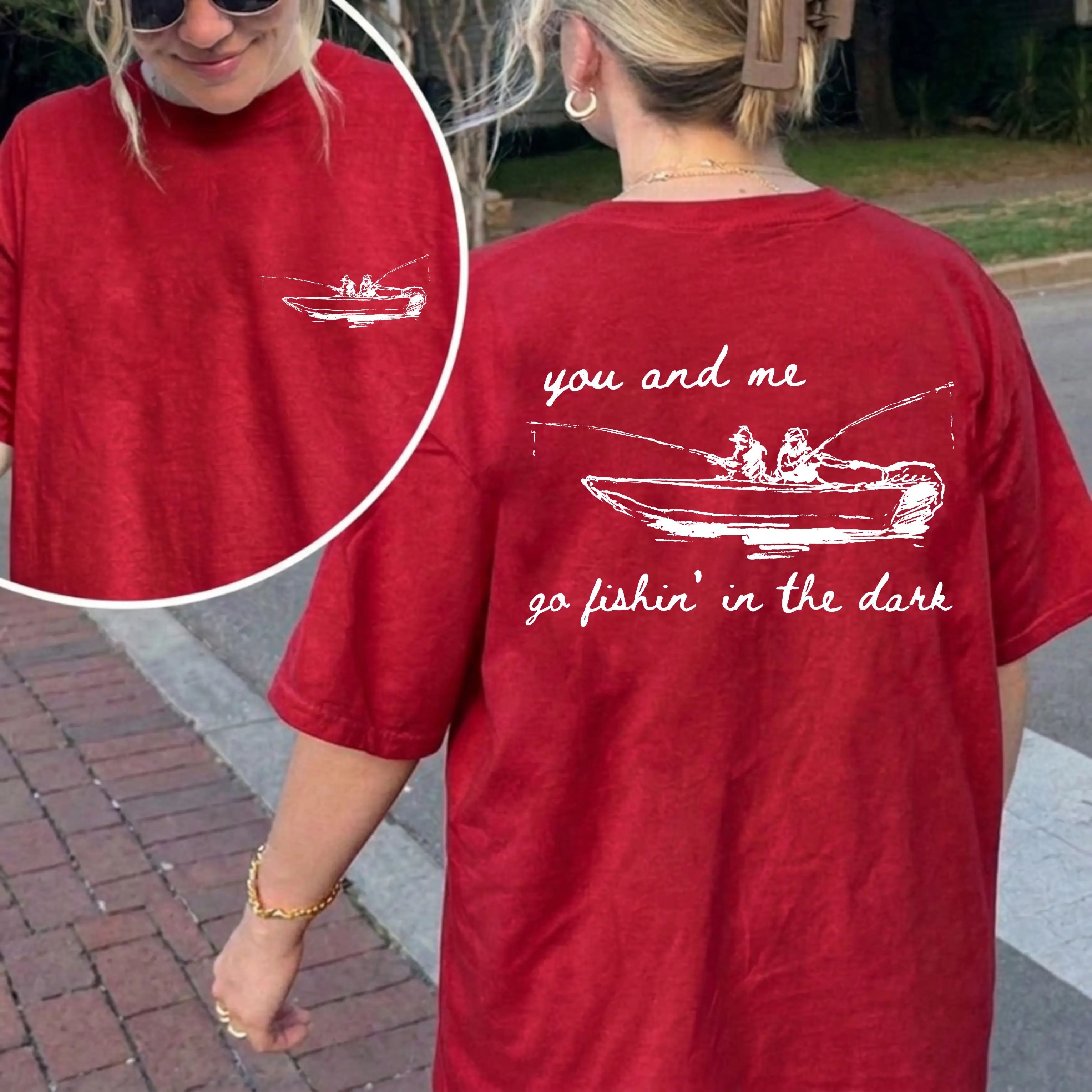 Vintage You and Me Go Fishin' in the Dark Tee