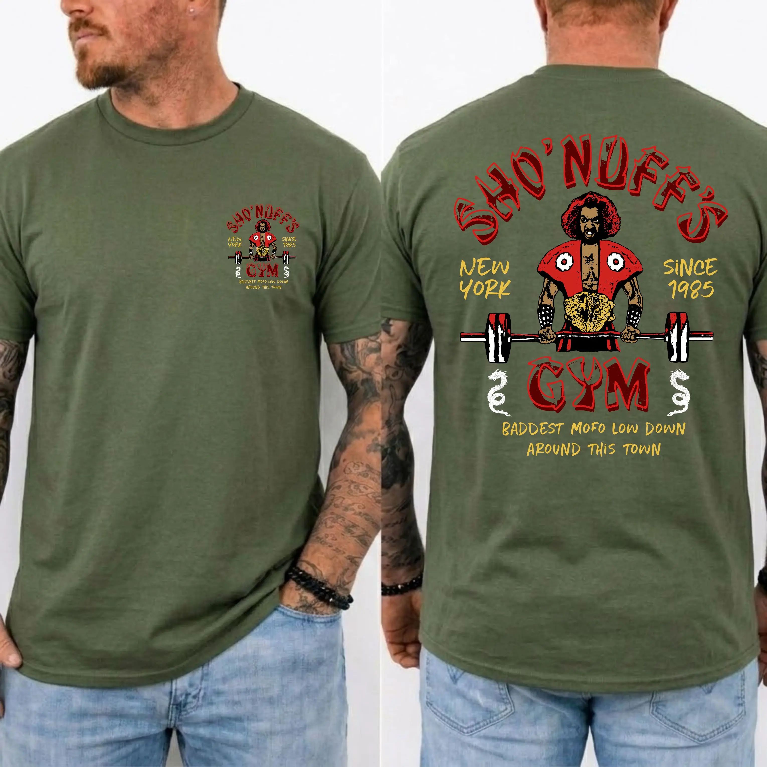 SH○' Nuff's Gym New York Since 1985 Vintage Graphic Movie T-shirt