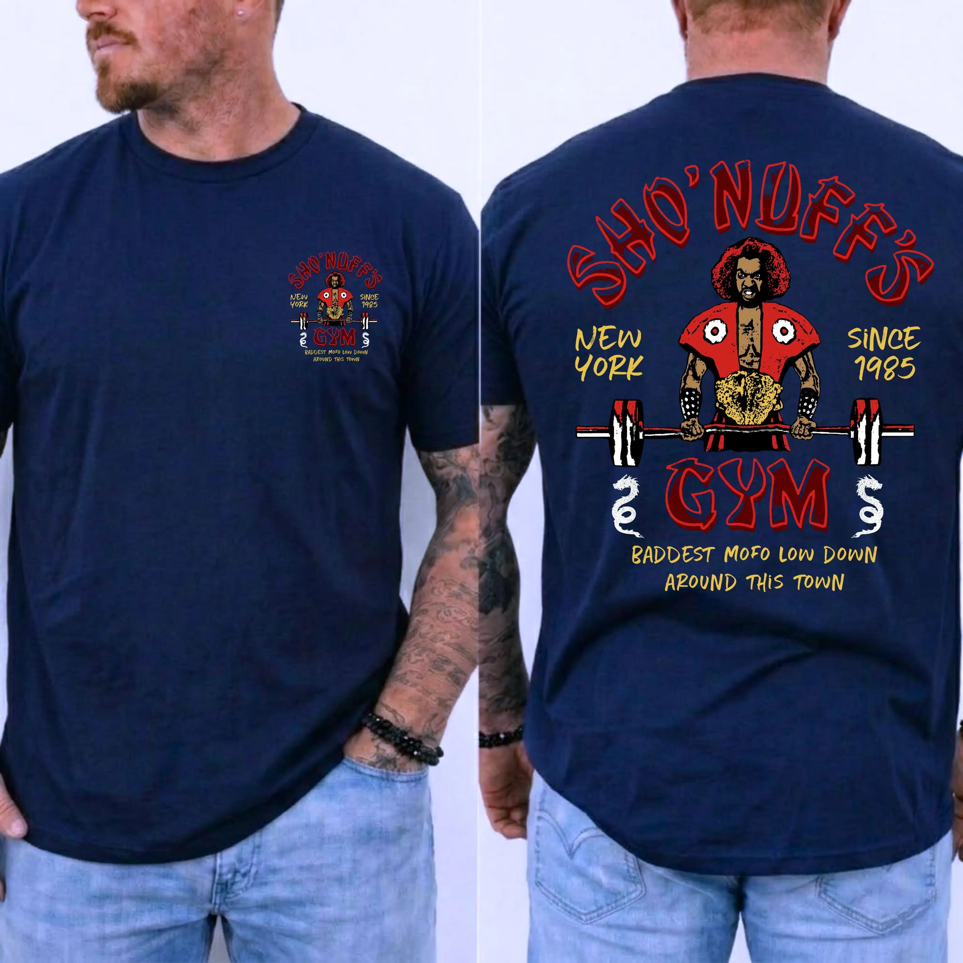 SH○' Nuff's Gym New York Since 1985 Vintage Graphic Movie T-shirt