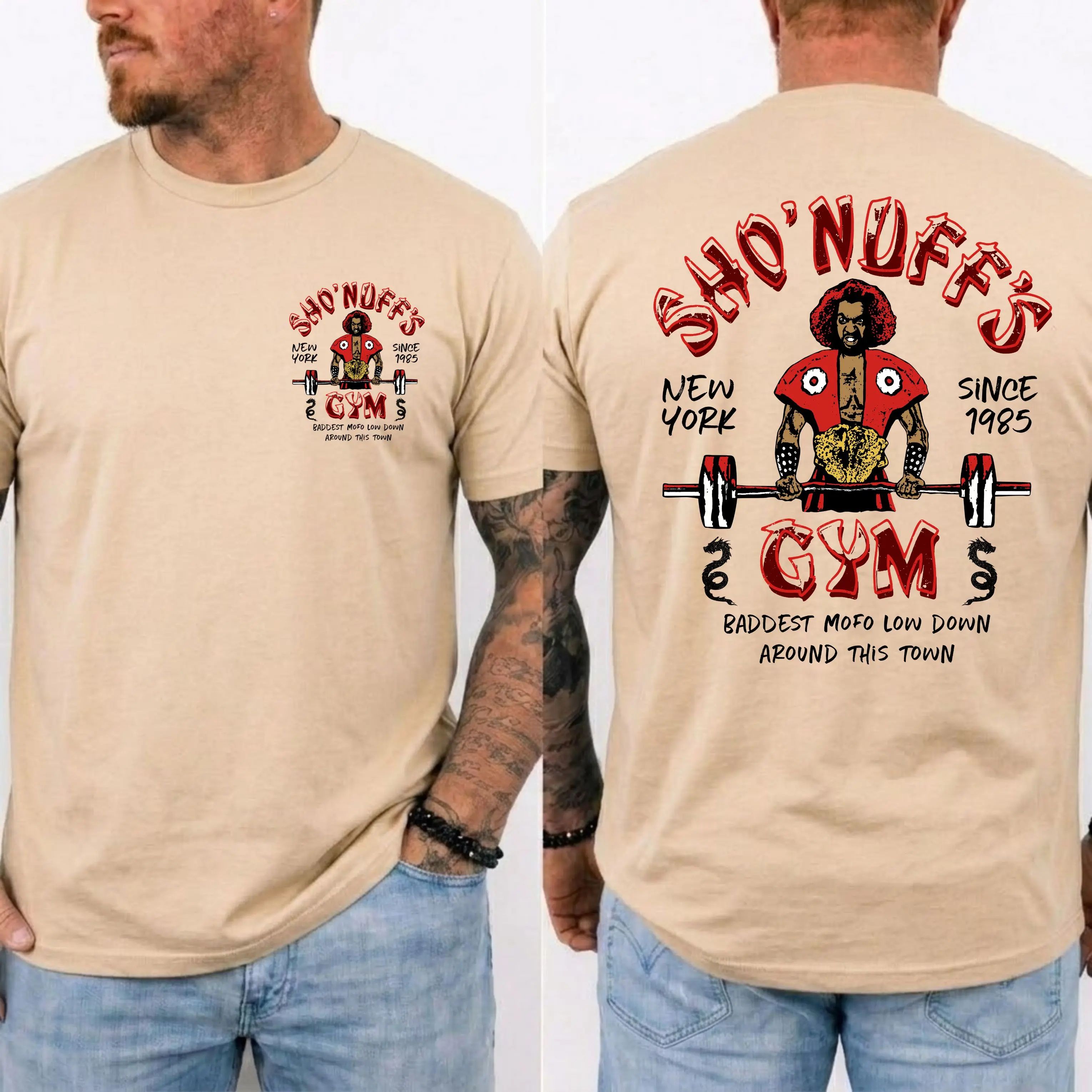 SH○' Nuff's Gym New York Since 1985 Vintage Graphic Movie T-shirt