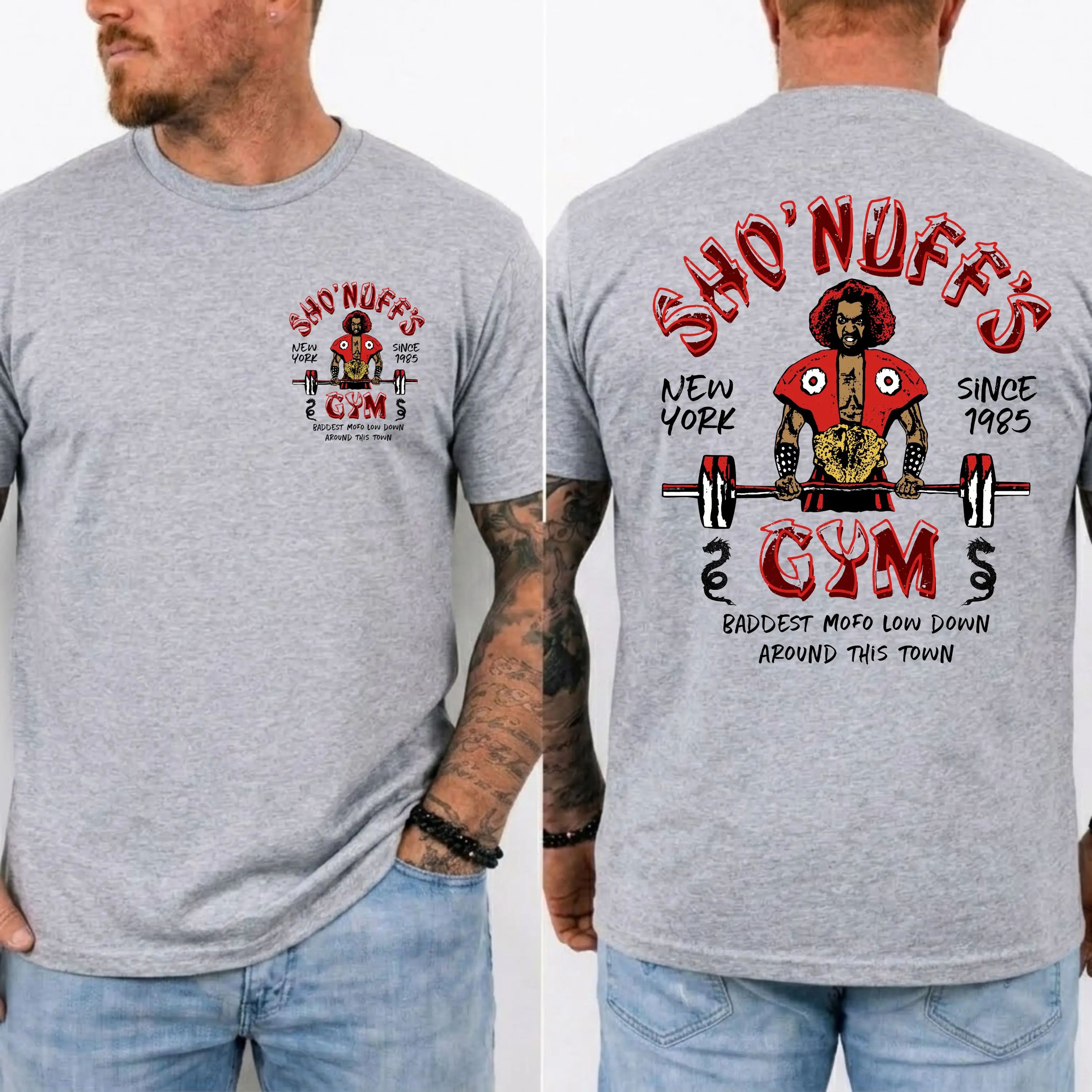 SH○' Nuff's Gym New York Since 1985 Vintage Graphic Movie T-shirt