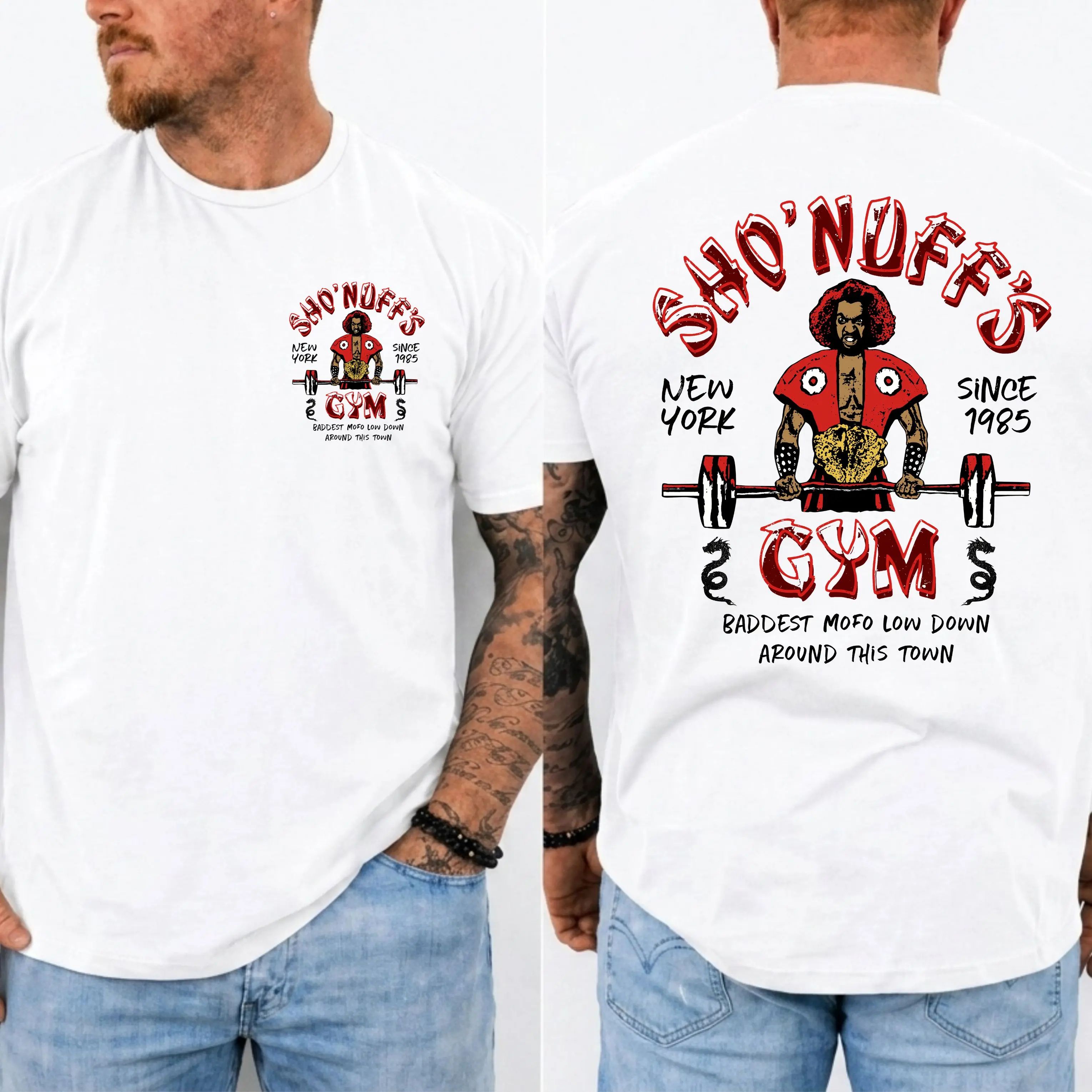 SH○' Nuff's Gym New York Since 1985 Vintage Graphic Movie T-shirt