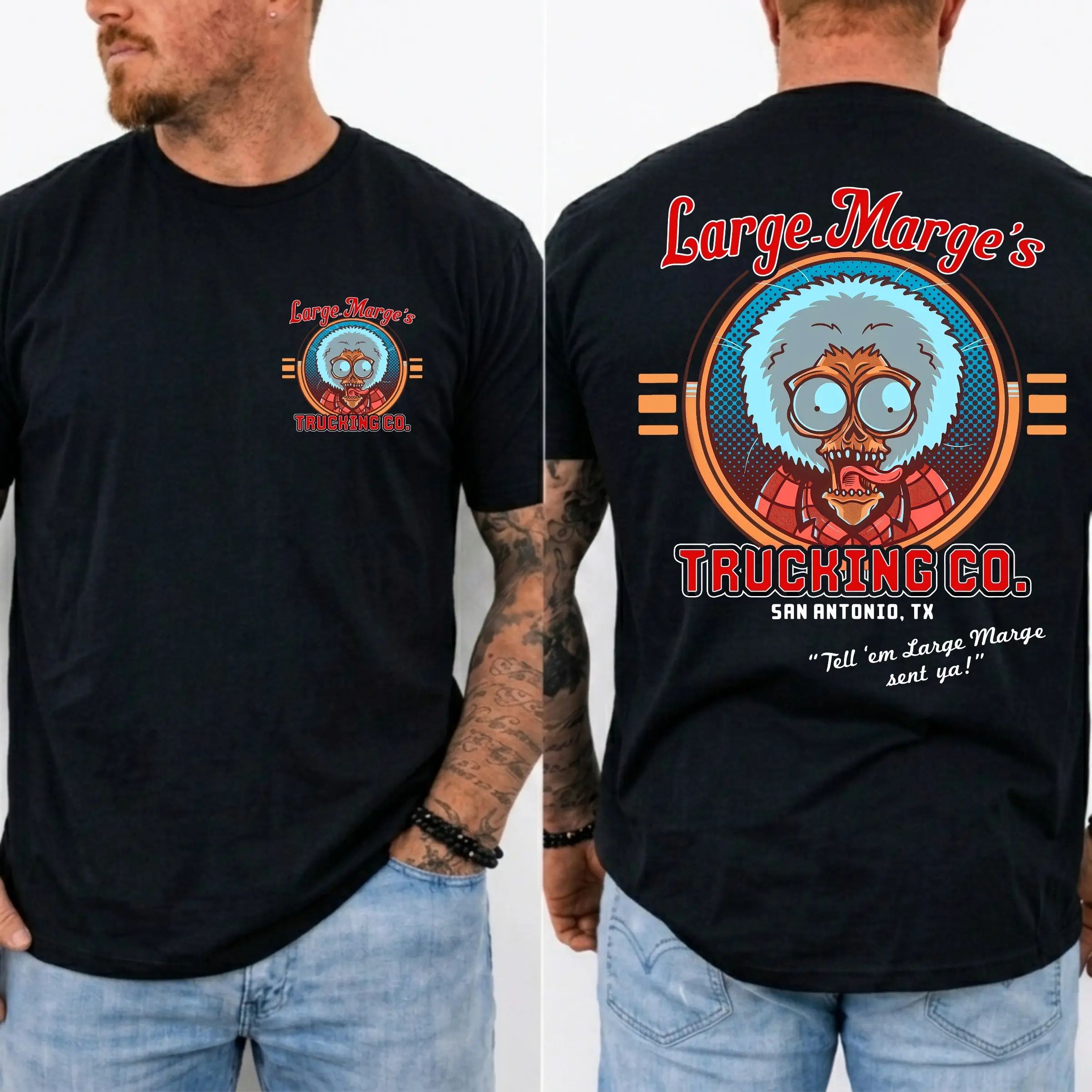 Vintage 1985 Trucker Graphic Tee Retro Horror Movie T-Shirt