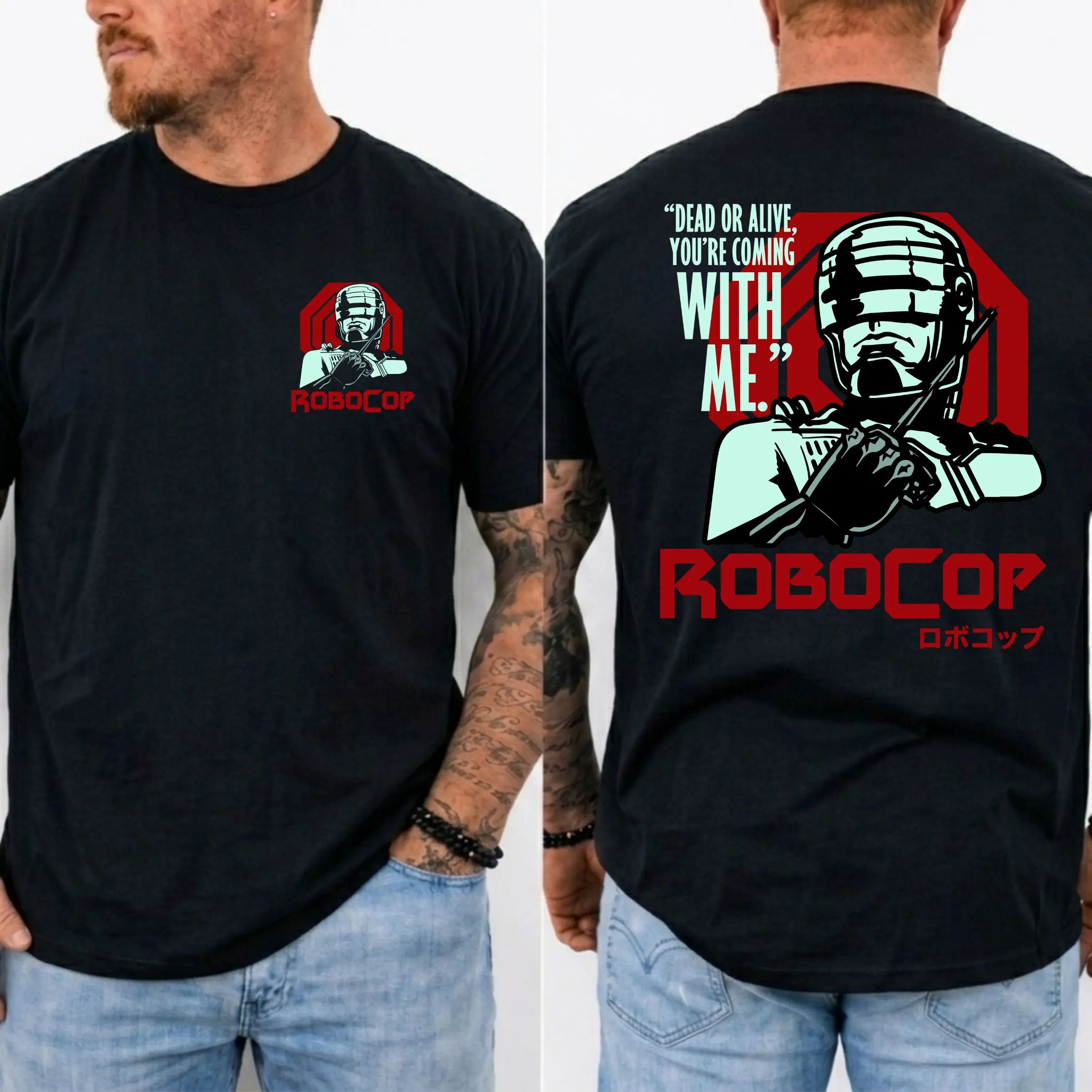 Rob0Cop Dead or Alive You're Coming With Me Retro Sci-Fi Movie Graphic Tee