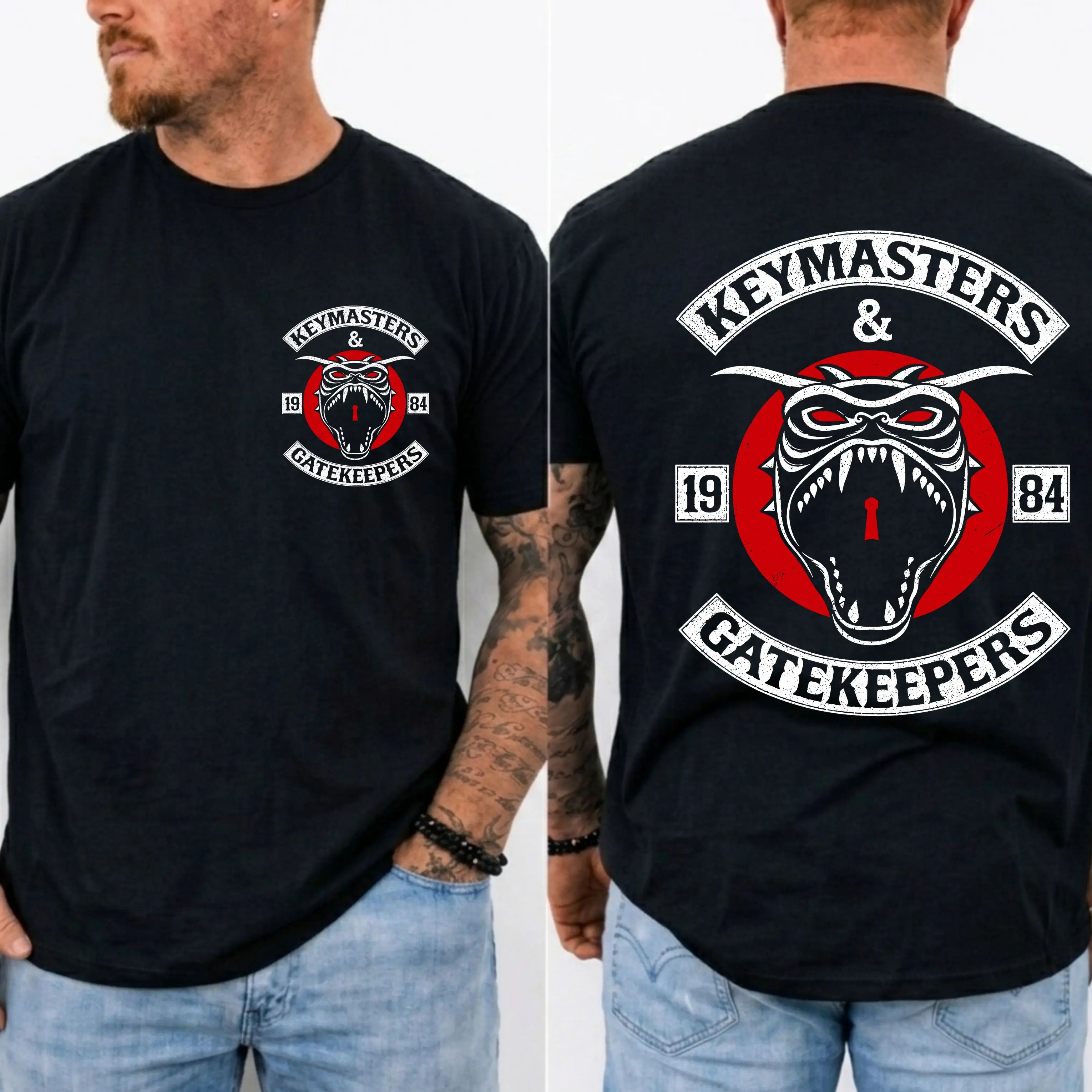 Vintage Gh0stbusters Keymaster & Gatekeeper 1984 Cult Movie Horror Comedy T-Shirt