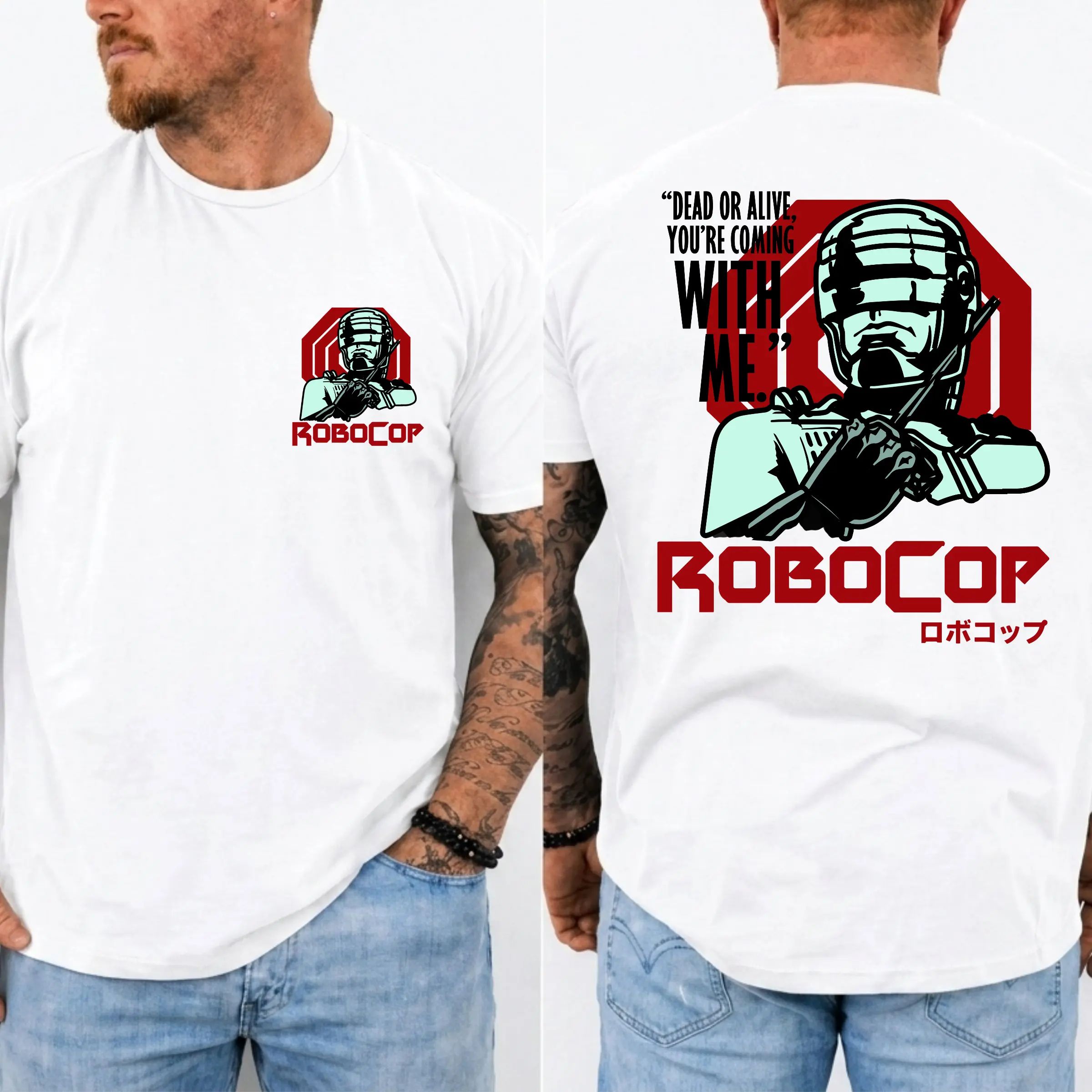 Rob0Cop Dead or Alive You're Coming With Me Retro Sci-Fi Movie Graphic Tee