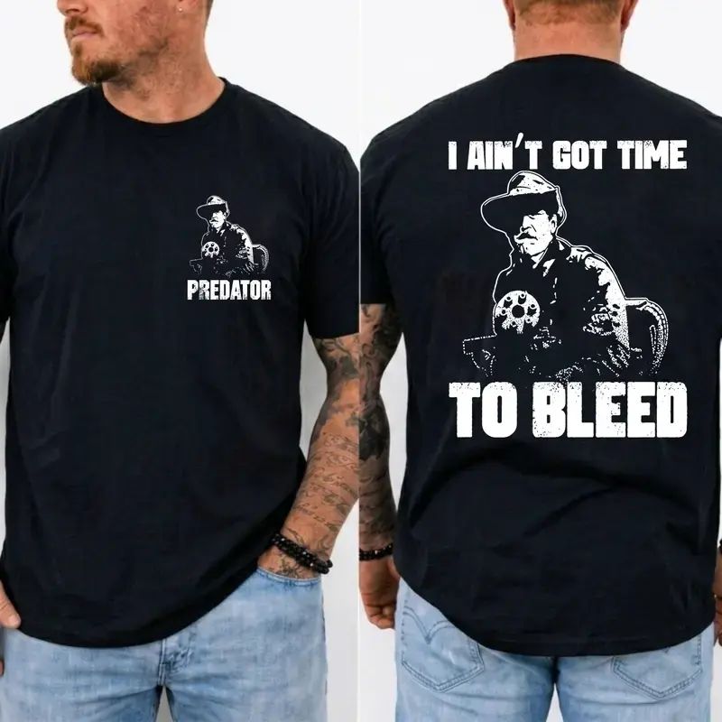 I Ain't Got Time To Bleed Predat0r Vintage 80s Action Movie Shirt