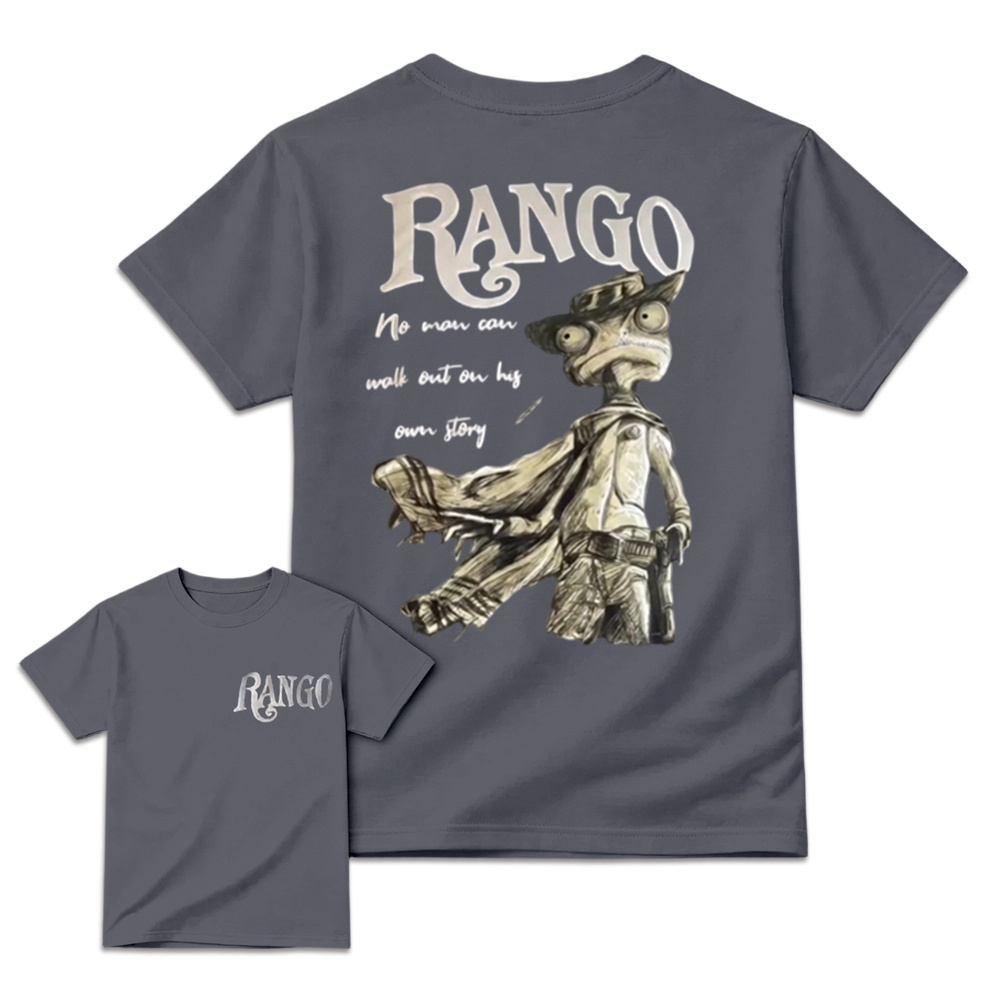 Rango Western Philosophy Back Print T-Shirt – No Man Can Walk Out On His Own Story