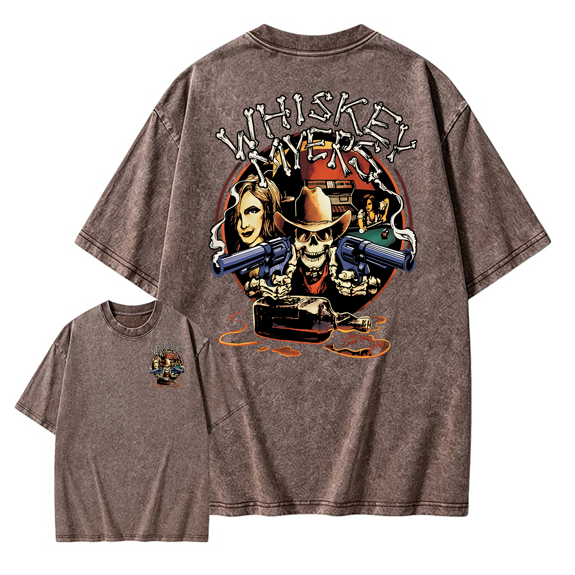 Wh1skey Myers Vintage Rock Band Shirt Washed T-shirt