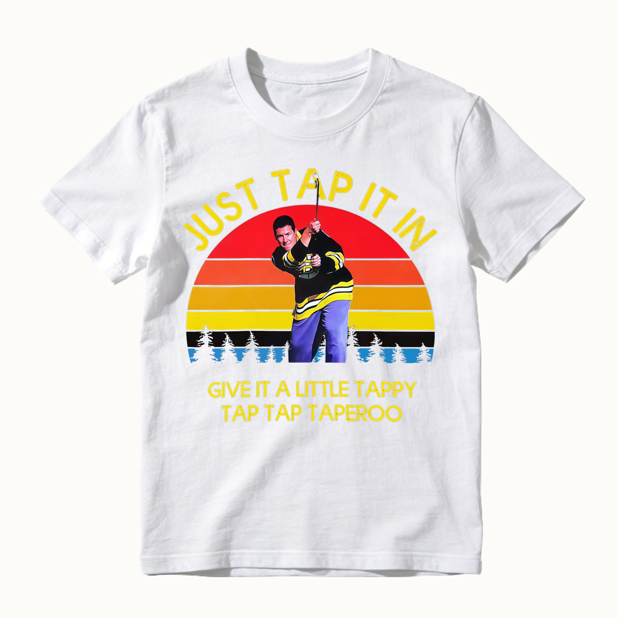 Just Tap It In Funny 90s Golf Movie Retro Sunset Graphic Tee