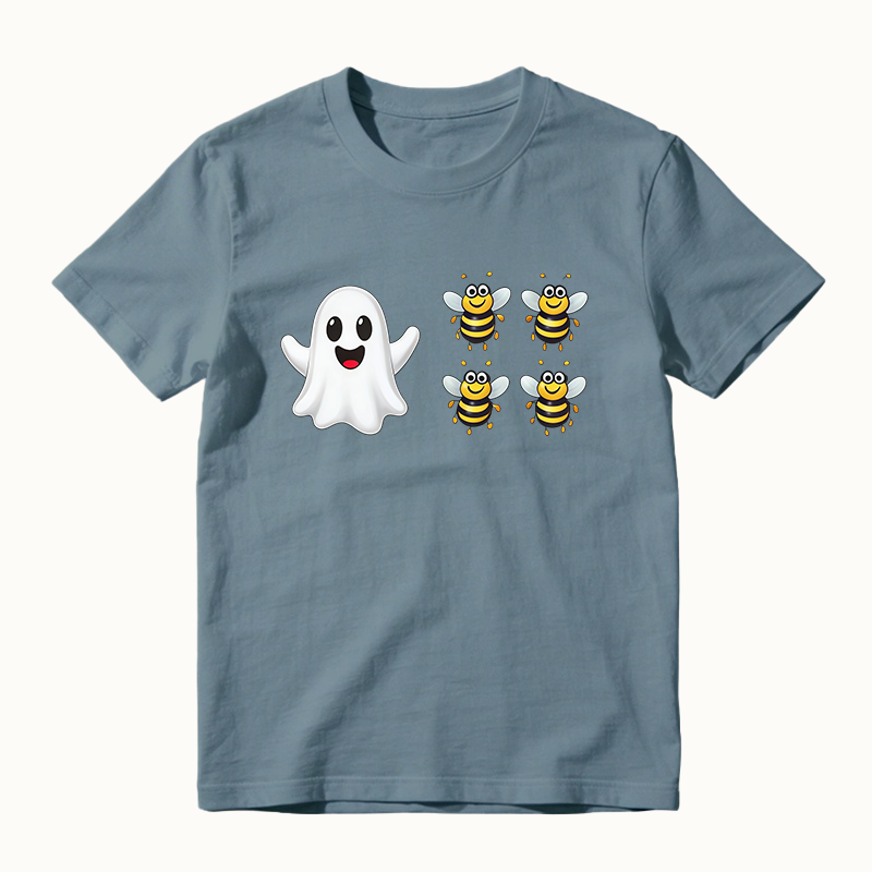 Cute Spooky Ghost And Bees Boo Bees Funny Halloween Graphic T‑Shirt