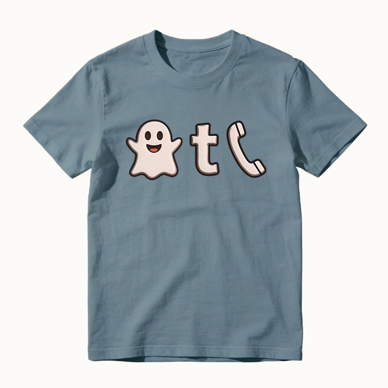 Halloween ghost t call phone text t-shirt