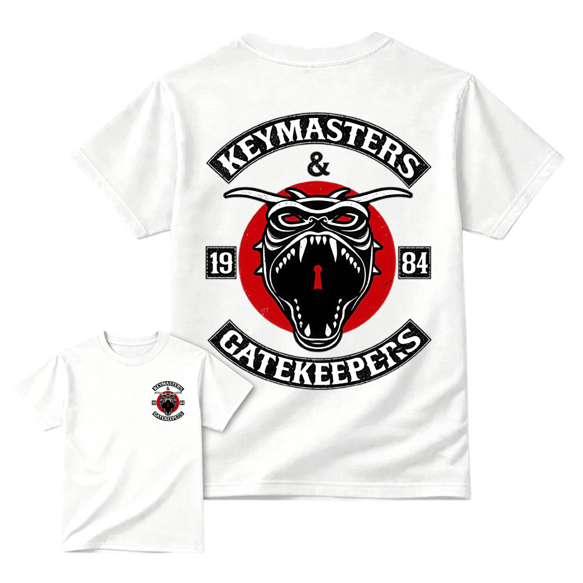 Vintage Gh0stbusters Keymaster & Gatekeeper 1984 Cult Movie Horror Comedy T-Shirt